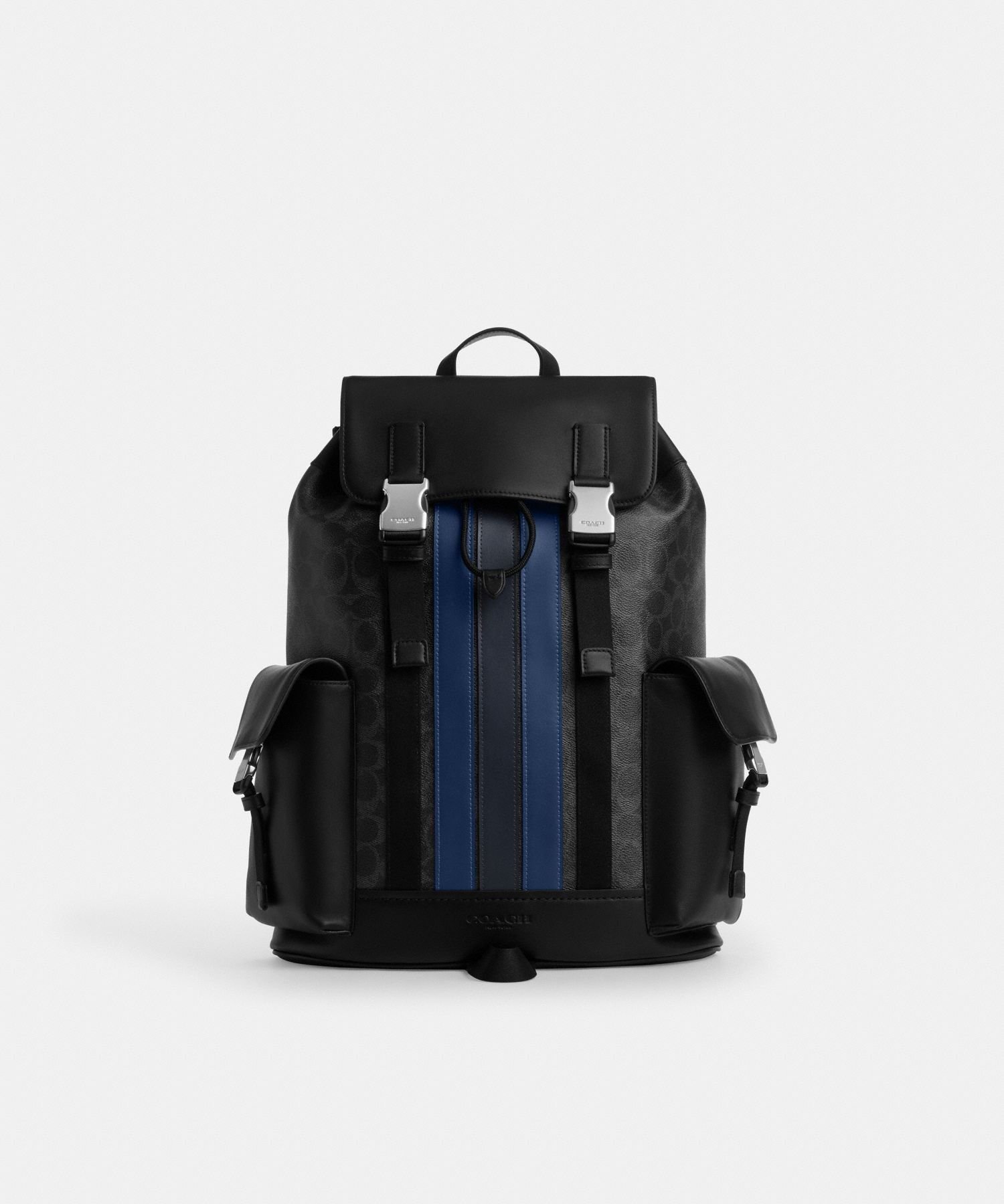 【コーチ/COACH / MEN】の【公式】クラーク バックパック・シグネチャー キャンバス・ヴァーシティ ストライプ インテリア・キッズ・メンズ・レディースファッション・服の通販 founy(ファニー) 　ファッション　Fashion　メンズファッション　Fashion for Men　アウトレット　Outlet / Clearance　シューズ　Shoes, Footwear　ストライプ　Stripe, Striped Pattern　ドローストリング　Drawstring, Pull Cord　ポケット　Pocket, Pocket Detail　財布　Wallet, Purse　BLACK|ID: prp329100004869757 ipo3291000000036294243