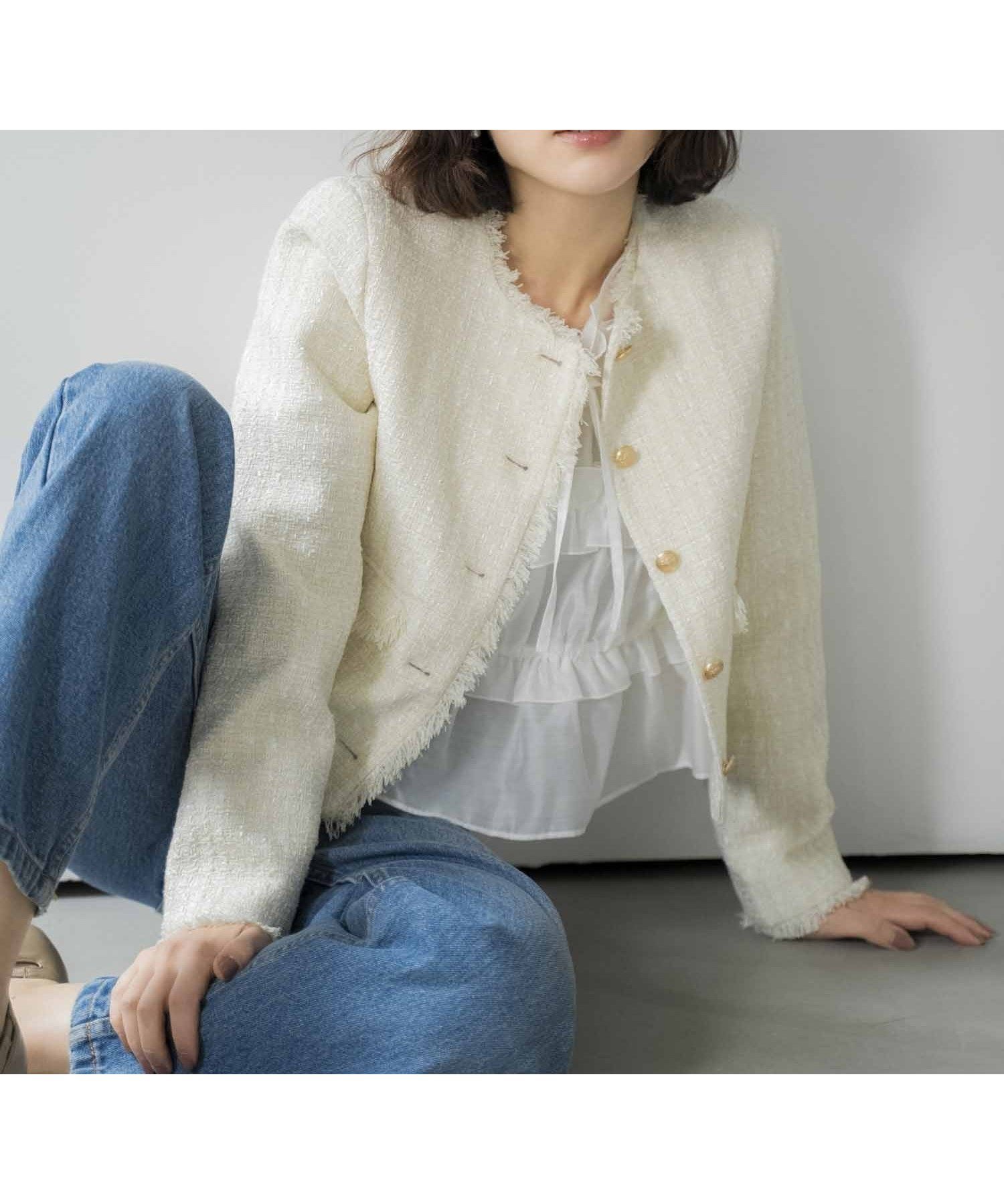 【ノエラ/Noela】のツイードジャケット 人気、トレンドファッション・服の通販 founy(ファニー) 　ファッション　Fashion　レディースファッション　Fashion for Women　アウター　Coat / Outerwear Collection　レディースジャケット・軽アウター　Jackets　コンパクト　Compact, Small Size　ジャケット　Jacket, Outerwear　ツイード　Twill, Twill Weave　ネップ　Nepp, Slub Yarn　フリンジ　Fringe, Tassel　フロント　Front, Front Design　ポケット　Pocket, Pocket Detail　エレガント 上品　Elegant　 other-1|ID: prp329100004869778 ipo3291000000036294398