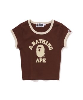 【ア ベイシング エイプ/A BATHING APE】のCOLLEGE CROPPED TRIM TEE 人気、トレンドファッション・服の通販 founy(ファニー) ファッション Fashion レディースファッション Fashion for Women クロップド Cropped, Short Length スタイリッシュ Stylish, Fashionable フロント Front, Front Design プリント Print, Printed Pattern ラバー Rubber, Rubber Sole |ID:prp329100004869801