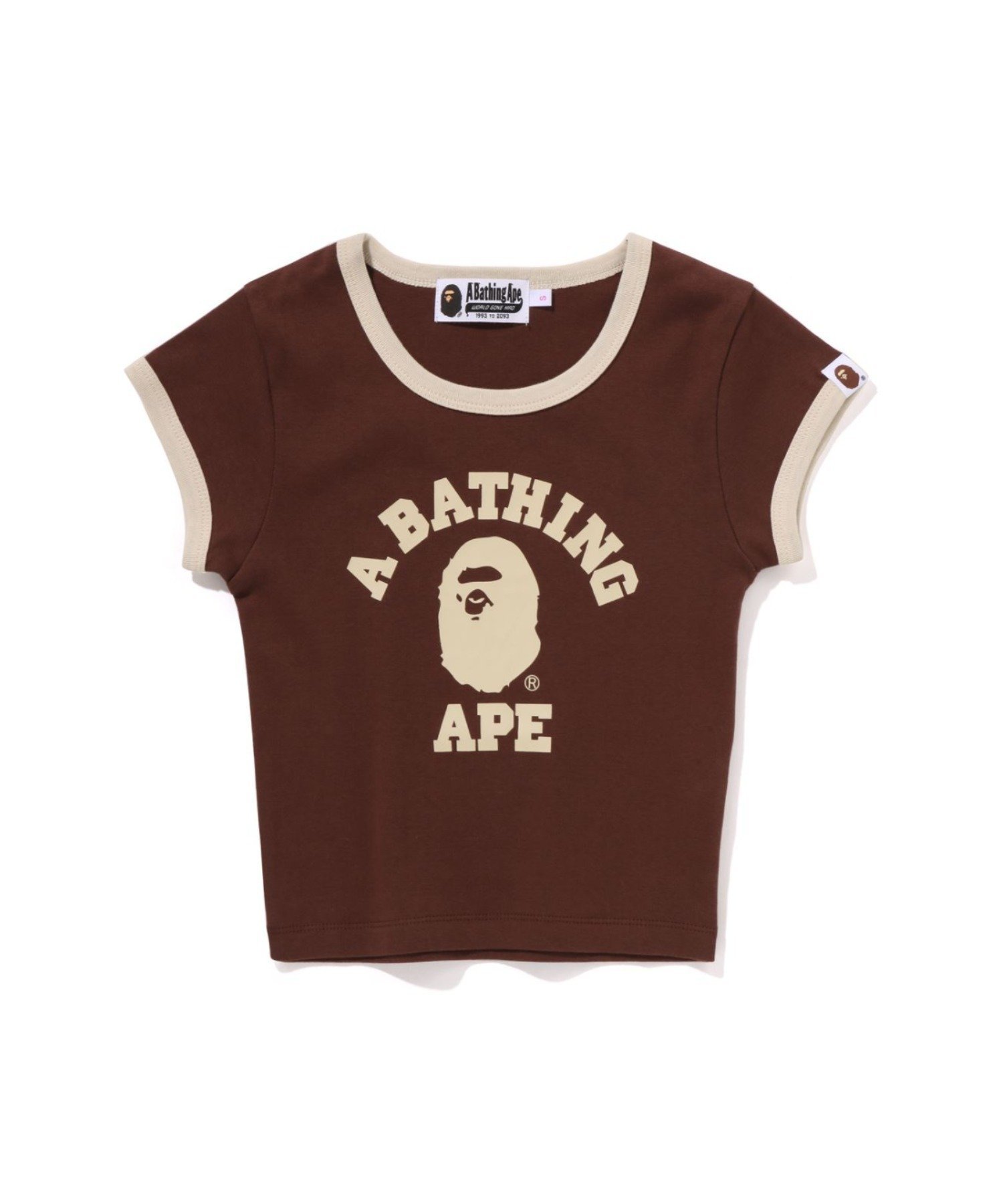 【ア ベイシング エイプ/A BATHING APE】のCOLLEGE CROPPED TRIM TEE 人気、トレンドファッション・服の通販 founy(ファニー) 　ファッション　Fashion　レディースファッション　Fashion for Women　クロップド　Cropped, Short Length　スタイリッシュ　Stylish, Fashionable　フロント　Front, Front Design　プリント　Print, Printed Pattern　ラバー　Rubber, Rubber Sole　 other-1|ID: prp329100004869801 ipo3291000000036294565