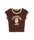 【ア ベイシング エイプ/A BATHING APE】のCOLLEGE CROPPED TRIM TEE 人気、トレンドファッション・服の通販 founy(ファニー) ファッション Fashion レディースファッション Fashion for Women クロップド Cropped, Short Length スタイリッシュ Stylish, Fashionable フロント Front, Front Design プリント Print, Printed Pattern ラバー Rubber, Rubber Sole thumbnail BROWN|ID: prp329100004869801 ipo3291000000036294566