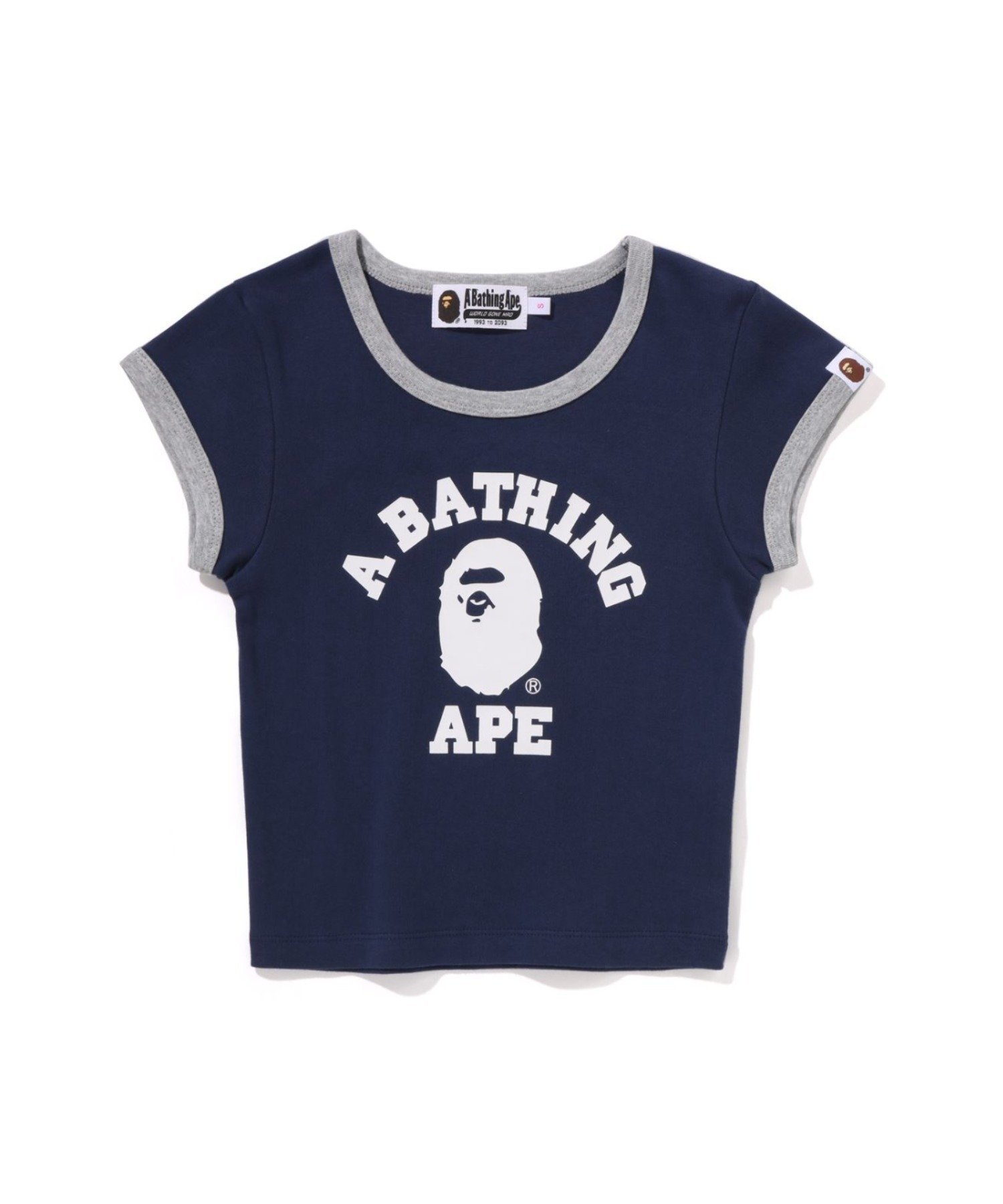 【ア ベイシング エイプ/A BATHING APE】のCOLLEGE CROPPED TRIM TEE インテリア・キッズ・メンズ・レディースファッション・服の通販 founy(ファニー) 　ファッション　Fashion　レディースファッション　Fashion for Women　クロップド　Cropped, Short Length　スタイリッシュ　Stylish, Fashionable　フロント　Front, Front Design　プリント　Print, Printed Pattern　ラバー　Rubber, Rubber Sole　NAVY|ID: prp329100004869801 ipo3291000000036294567