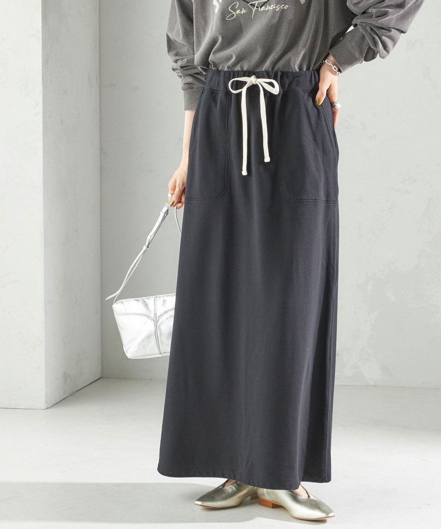 【シップス フォー ウィメン/SHIPS】のミニ 裏毛 ポケット セミ フレア スカート インテリア・キッズ・メンズ・レディースファッション・服の通販 founy(ファニー) 　ファッション　Fashion　レディースファッション　Fashion for Women　スカート　Skirts　Aライン・フレアスカート　A-Line & Flared Skirts　セットアップ　Set-Up, Coordinated Outfit　フィット　Fit, Slim Fit　フレア　Flare, Flared　ポケット　Pocket, Pocket Detail　ロング　Long, Long-Length　おすすめ　Recommended / Our Picks　2025年　2025　2025-2026秋冬・A/W　Autumn/Winter 2025–26 AW25–26　ブラック|ID: prp329100004869812 ipo3291000000036294614