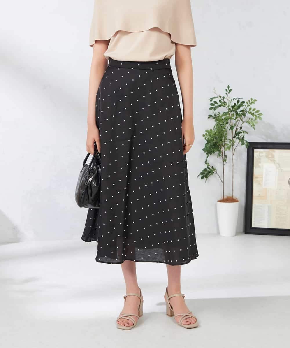 【アー ヴェー ヴェー/a.v.v】のドットフレアスカート インテリア・キッズ・メンズ・レディースファッション・服の通販 founy(ファニー) ファッション Fashion レディースファッション Fashion for Women スカート Skirts Aライン・フレアスカート A-Line & Flared Skirts おすすめ Recommended / Our Picks カットソー Cut and Sewn Top シアー Sheer, See-Through ドット Polka Dot, Dot Pattern フレア Flare, Flared プリント Print, Printed Pattern エレガント 上品 Elegant 再入荷 Restock / Back in Stock 夏 Summer ブラック|ID: prp329100004869814 ipo3291000000036294627