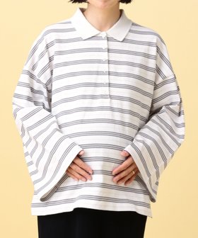 【レプシィム ローリーズファーム/LEPSIM LOWRYS FARM】の【産前・産後対応】マタニティ/ボーダーポロ襟プルオーバー 人気、トレンドファッション・服の通販 founy(ファニー) ファッション Fashion キッズファッション Fashion for Kids トップス・カットソー Cut & Sew Tops おすすめ Recommended / Our Picks スリット Slit, Slit Detail フレア Flare, Flared ボーダー Border, Stripe |ID:prp329100004869837