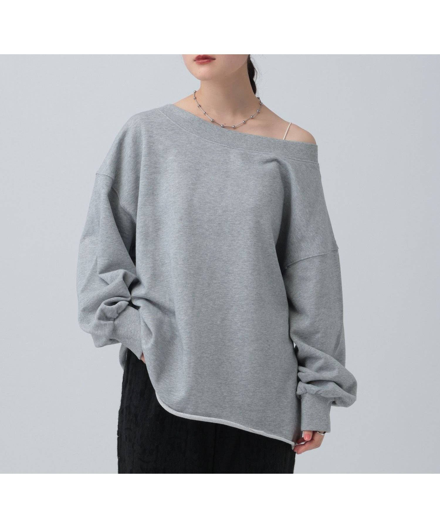 【レプシィム ローリーズファーム/LEPSIM LOWRYS FARM】のオフショルプルオーバー インテリア・キッズ・メンズ・レディースファッション・服の通販 founy(ファニー) 　ファッション　Fashion　レディースファッション　Fashion for Women　トップス・カットソー　Cut & Sew Tops　カジュアルプルオーバー・ニットトップス　Pullovers & Knit Tops / Casual Pullovers　おすすめ　Recommended / Our Picks　インナー　Innerwear　カットオフ　Cut-Off Design　シンプル　Simple, Minimal　デニム　Denim, Jeans Material　春　Spring　グレー15|ID: prp329100004870113 ipo3291000000036296677