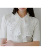 【スナイデル/SNIDEL】のエンブロイダリーカラードッキングニット 人気、トレンドファッション・服の通販 founy(ファニー) ファッション Fashion レディースファッション Fashion for Women トップス・カットソー Cut & Sew Tops ニット Knit Tops & Sweaters ウェーブ Wavy Pattern エレガント 上品 Elegant オーガンジー Organza Fabric クラシカル Classical, Vintage-Inspired シアー Sheer, See-Through シフォン Chiffon, Lightweight Fabric ストレート Straight, Straight Cut スマート Smart, Elegant チュール Tulip, Tulip Motif ドッキング Docking, Mixed Material フィット Fit, Slim Fit フロント Front, Front Design ヘアアクセ Hair Accessory, Hair Clip ボトム Bottoms, Lower Wear 半袖 Short Sleeve, Half Sleeve モチーフ Motif, Design Theme リボン Ribbon, Bow ループ Loop, Loop Knit レース Lace, Lace Fabric ロマンティック Romantic, Feminine Style おすすめ Recommended / Our Picks thumbnail OWHT[002]|ID: prp329100004870140 ipo3291000000036297085