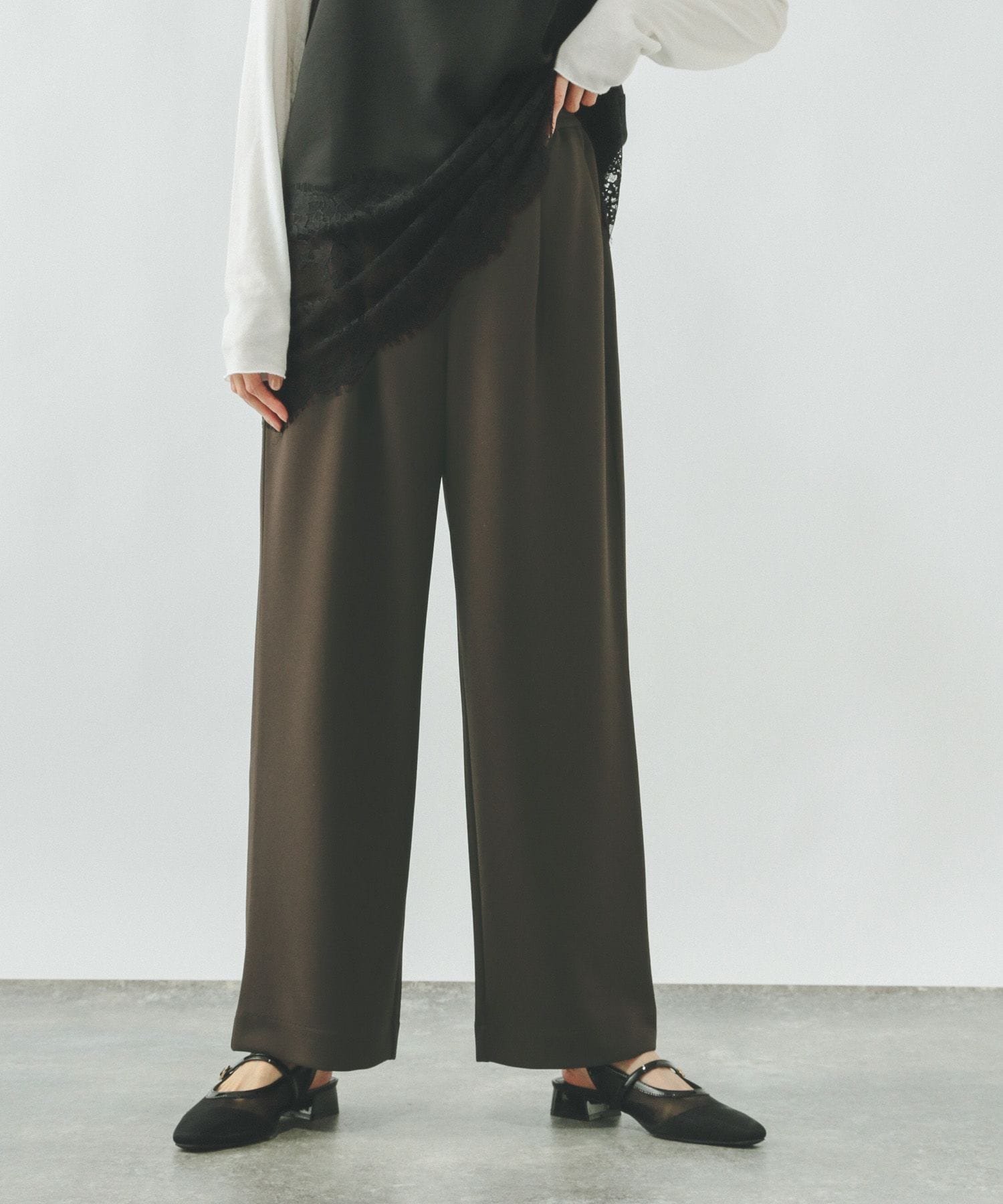 【グローバルワーク/GLOBAL WORK】のイージーケアストレッチワイドパンツ/634307 インテリア・キッズ・メンズ・レディースファッション・服の通販 founy(ファニー) 　ファッション　Fashion　レディースファッション　Fashion for Women　パンツ　Pants & Trousers　おすすめ　Recommended / Our Picks　カットソー　Cut and Sewn Top　キャップ　Cap, Baseball Cap　シンプル　Simple, Minimal　フィット　Fit, Slim Fit　フラット　Flat, Flat Shoes　フレア　Flare, Flared　フロント　Front, Front Design　ボトム　Bottoms, Lower Wear　リラックス　Relax, Relaxed Fit　ロング　Long, Long-Length　ワイド　Wide, Wide Fit　旅行　Travel　楽ちん　Easy Fit, Comfortable　ブラウン58|ID: prp329100004870146 ipo3291000000036297246