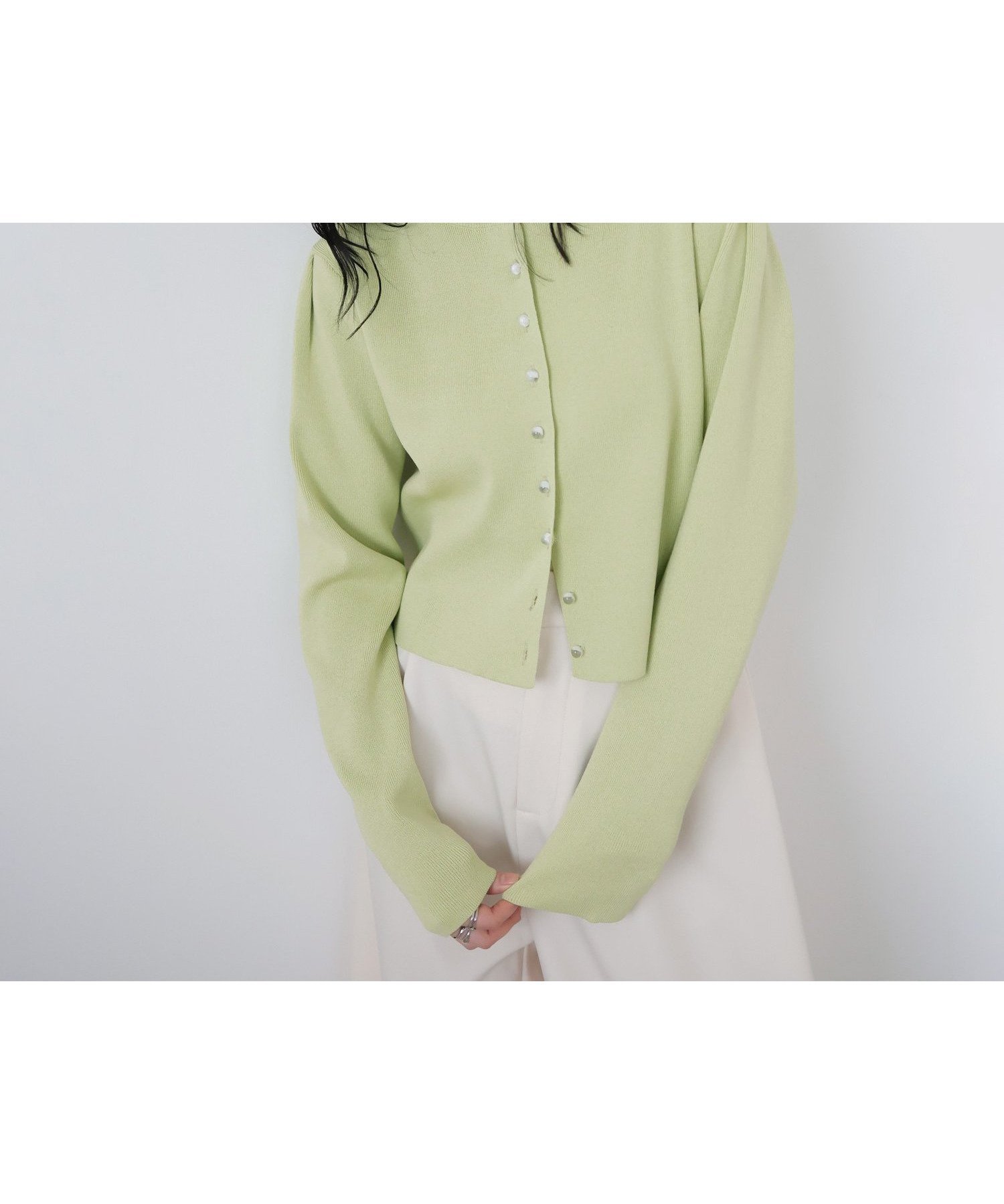 【リアン/Lian】のクリアボタンニットカーディガン インテリア・キッズ・メンズ・レディースファッション・服の通販 founy(ファニー) 　ファッション　Fashion　レディースファッション　Fashion for Women　トップス・カットソー　Cut & Sew Tops　ニット　Knit Tops & Sweaters　カーディガン・羽織り　Layered Style Cardigans　ライム|ID: prp329100004870915 ipo3291000000036332589