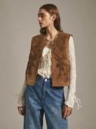 【ヴァン/Vin】のフェイクスウェード刺繍ベスト モカ|ID: prp329100004871430 ipo3291000000036315701