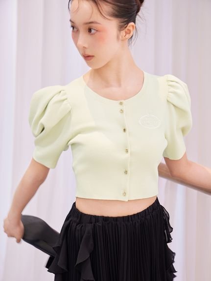 【スナイデル/SNIDEL】の【Chacott】コラボニットカーディガン インテリア・キッズ・メンズ・レディースファッション・服の通販 founy(ファニー) 　ファッション　Fashion　レディースファッション　Fashion for Women　トップス・カットソー　Cut & Sew Tops　ニット　Knit Tops & Sweaters　カーディガン・羽織り　Layered Style Cardigans　イエロー　Yellow　ウェーブ　Wavy Pattern　エレガント 上品　Elegant　カーディガン　Cardigan, Knitwear　ギャザー　Gathered, Ruffled　クラシカル　Classical, Vintage-Inspired　コラボ　Collaboration, Collab　コンパクト　Compact, Small Size　今季　This Season, Current Season　スペシャル　Special, Limited Edition　スマート　Smart, Elegant　スリーブ　Sleeve, Long Sleeve / Short Sleeve　バランス　Balance, Style Balance　バレエ　Ballet, Ballet Style　フロント　Front, Front Design　ボーダー　Border, Stripe　おすすめ　Recommended / Our Picks　YEL[032]|ID: prp329100004871494 ipo3291000000036316633