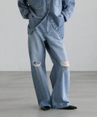 【ローリーズファーム/LOWRYS FARM】のワイドストレートデニムパンツ 人気、トレンドファッション・服の通販 founy(ファニー) ファッション Fashion レディースファッション Fashion for Women パンツ Pants & Trousers デニムパンツ・ジーンズ・美脚デニム Denim Jeans & Pants インディゴ Indigo Denim 春 Spring 今季 This Season, Current Season シンプル Simple, Minimal ストレート Straight, Straight Cut ダメージ Distressed, Destroyed デニム Denim, Jeans Material バランス Balance, Style Balance フェミニン Feminine, Girly フラット Flat, Flat Shoes ワイド Wide, Wide Fit thumbnail ブルー/ヒザダメージ|ID: prp329100004871520 ipo3291000000036316999