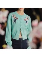 【リリーブラウン/Lily Brown】の【LILY BROWN×KEITA MARUYAMA】エンブロイダリーカーディガン 人気、トレンドファッション・服の通販 founy(ファニー) ファッション Fashion レディースファッション Fashion for Women トップス・カットソー Cut & Sew Tops カーディガン・羽織り Layered Style Cardigans ヴィンテージ Vintage Style スマート Smart, Elegant チェリー Cherry, Cherry Pattern モチーフ Motif, Design Theme ロマンティック Romantic, Feminine Style thumbnail GRN[024]|ID: prp329100004871848 ipo3291000000036323995