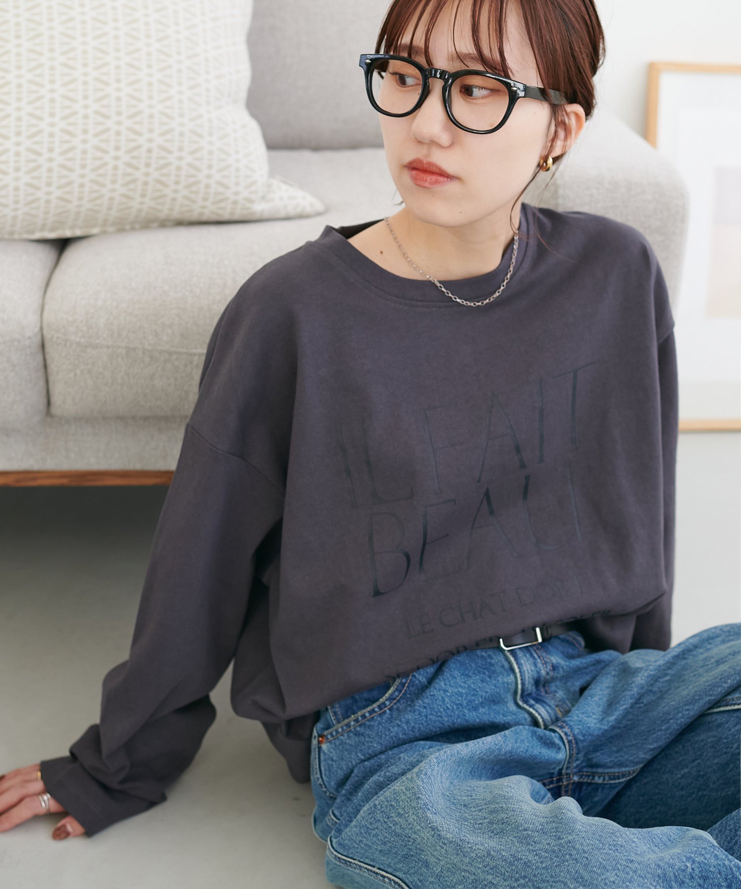 【ディスコート/Discoat】の【WEB限定】キレイ目ロゴロンT インテリア・キッズ・メンズ・レディースファッション・服の通販 founy(ファニー) 　ファッション　Fashion　レディースファッション　Fashion for Women　トップス・カットソー　Cut & Sew Tops　ロングTシャツ・Tシャツ　Longline T-Shirts & Tees　フロント　Front, Front Design　リラックス　Relax, Relaxed Fit　エレガント 上品　Elegant　チャコールグレー|ID: prp329100004871850 ipo3291000000036324100