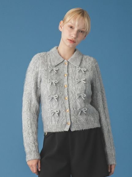 【ファーファー/FURFUR】のリボンデザインアランポロニットトップス インテリア・キッズ・メンズ・レディースファッション・服の通販 founy(ファニー) 　雑誌掲載アイテム　Magazine Picks & Fashion Features　ファッション雑誌　Fashion Magazines　スウィート　Sweet　ファッション　Fashion　レディースファッション　Fashion for Women　トップス・カットソー　Cut & Sew Tops　ニット　Knit Tops & Sweaters　3月号　March Issue　スマート　Smart, Elegant　トレンド　Trend, Trending Now　フェミニン　Feminine, Girly　リボン　Ribbon, Bow　今季　This Season, Current Season　雑誌　Magazine, Fashion Magazine　GRY[006]|ID: prp329100004871878 ipo3291000000036324552