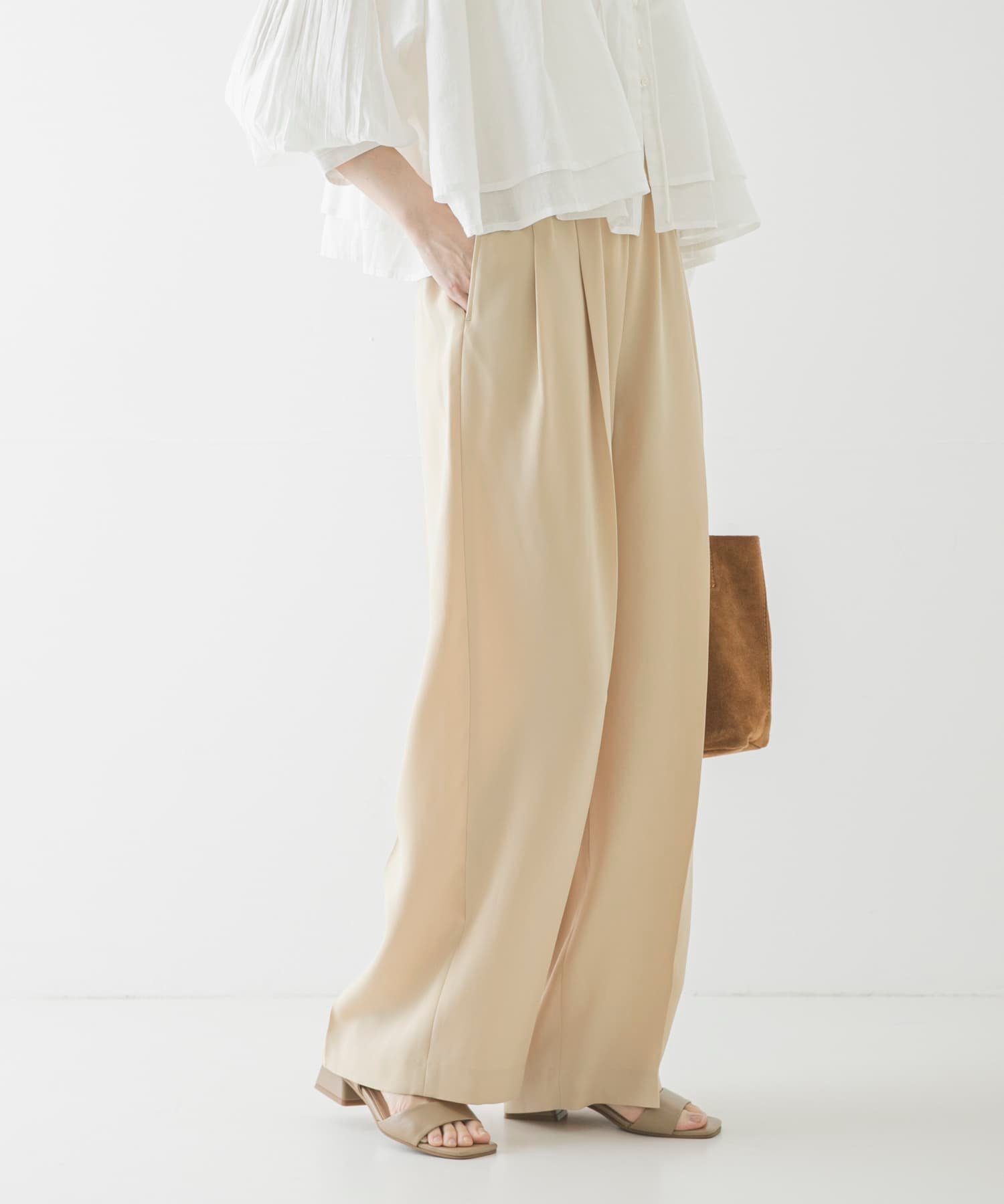 【アーバンリサーチ/URBAN RESEARCH】のダブルクロスキュプライージーパンツ インテリア・キッズ・メンズ・レディースファッション・服の通販 founy(ファニー) ファッション Fashion レディースファッション Fashion for Women パンツ Pants & Trousers キュプラ Cupro, Eco Fabric ギャザー Gathered, Ruffled フィット Fit, Slim Fit リラックス Relax, Relaxed Fit S/S・春夏 SS, Spring/Summer, Warm Season 日本製 Made In Japan 夏 Summer ビジネス 仕事 通勤 Business / Work / Commuting 2026年 2026 ベージュ系その他|ID: prp329100004871889 ipo3291000000036324685