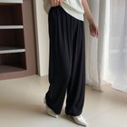 【メゾンドラティール/maison de LATIR】の形状記憶でシワしらず.セレモニー春プリーツリブワイドパンツ. ブラック|ID: prp329100004871893 ipo3291000000036324741