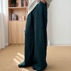 【メゾンドラティール/maison de LATIR】の形状記憶でシワしらず.セレモニー春プリーツリブワイドパンツ. ダークグリーン(ポケットあり)|ID: prp329100004871893 ipo3291000000036324746