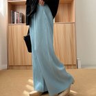 【メゾンドラティール/maison de LATIR】の形状記憶でシワしらず.セレモニー春プリーツリブワイドパンツ. サックスブルー(ポケットあり)|ID: prp329100004871893 ipo3291000000036324770