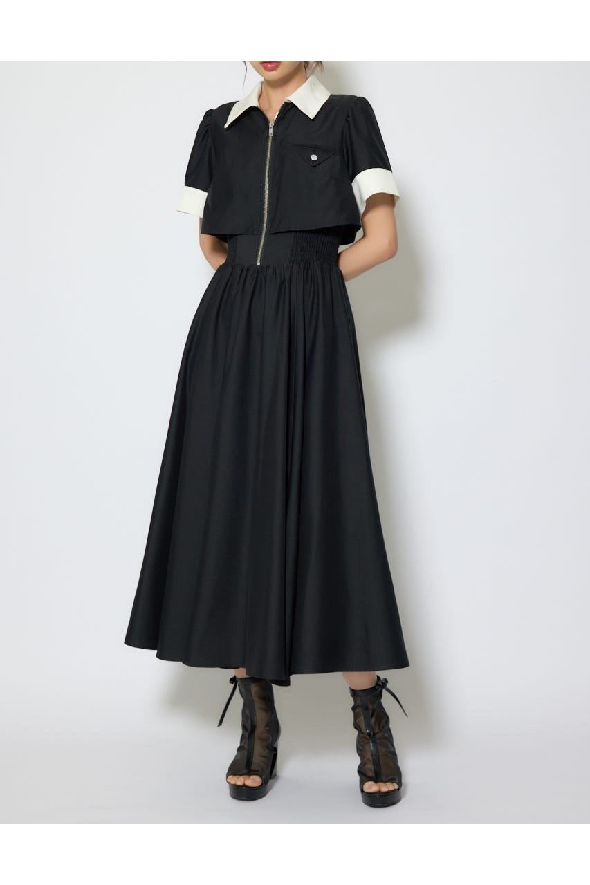 【リエンダ/rienda】のバストディティールフレアワンピース インテリア・キッズ・メンズ・レディースファッション・服の通販 founy(ファニー) ファッション Fashion レディースファッション Fashion for Women ワンピース Dresses おすすめ Recommended / Our Picks シェイプ Shape, Slim Fit シャーリング Shirring, Ruched フィット Fit, Slim Fit ポケット Pocket, Pocket Detail ミュール Mule, Backless Shoes 再入荷 Restock / Back in Stock BLK|ID: prp329100004871922 ipo3291000000036325074