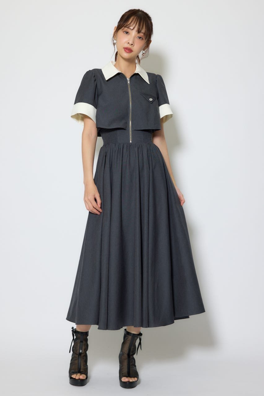 【リエンダ/rienda】のバストディティールフレアワンピース インテリア・キッズ・メンズ・レディースファッション・服の通販 founy(ファニー) ファッション Fashion レディースファッション Fashion for Women ワンピース Dresses おすすめ Recommended / Our Picks シェイプ Shape, Slim Fit シャーリング Shirring, Ruched フィット Fit, Slim Fit ポケット Pocket, Pocket Detail ミュール Mule, Backless Shoes 再入荷 Restock / Back in Stock GRY|ID: prp329100004871922 ipo3291000000036325076