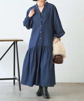 【ジェナ エスパス メルヴェイユ/Jena espace merveilleux】の【体系カバー◎/デニム風】コットンリネンカーブワンピース 人気、トレンドファッション・服の通販 founy(ファニー) ファッション Fashion レディースファッション Fashion for Women ワンピース Dresses サンダル Sandals, Summer Shoes スニーカー Sneakers, Trainers スマート Smart, Elegant ティアード Tiered, Tiered Style デニム Denim, Jeans Material リネン Linen, Linen Fabric 再入荷 Restock / Back in Stock おすすめ Recommended / Our Picks |ID:prp329100004871923