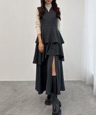 【ジュノア/JUNOAH】のCENEA スリットティアードワンピース 人気、トレンドファッション・服の通販 founy(ファニー) ファッション Fashion レディースファッション Fashion for Women ワンピース Dresses thumbnail チャコール|ID: prp329100004871925 ipo3291000000036325100