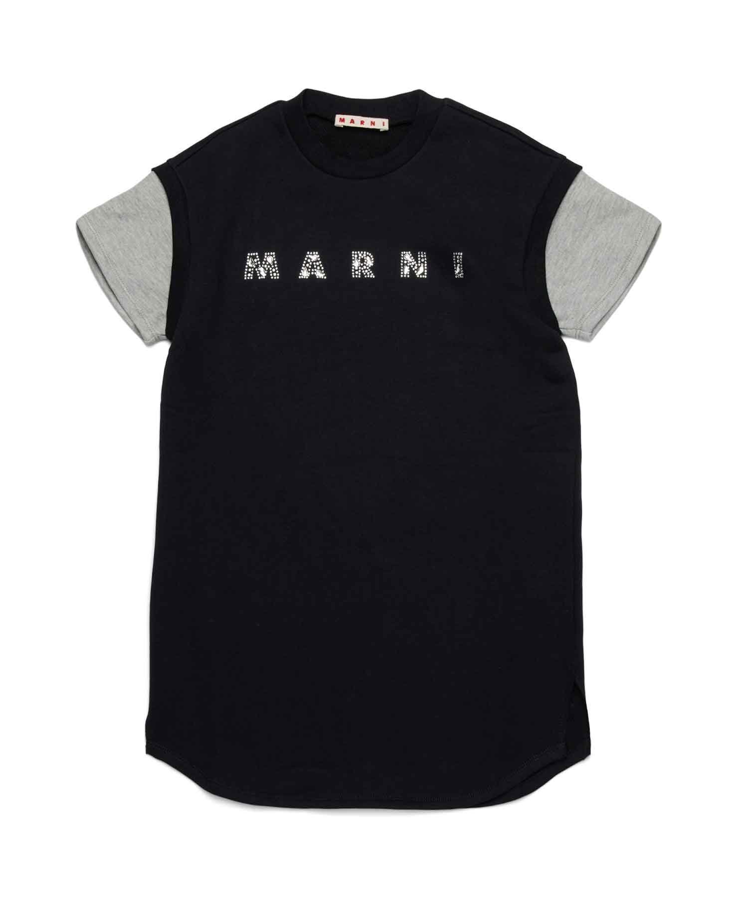 【シフォン/SHIFFON / KIDS】のMARNI マルニ Kids Junior ブランドロゴ半袖ワンピース インテリア・キッズ・メンズ・レディースファッション・服の通販 founy(ファニー) ファッション Fashion キッズファッション Fashion for Kids ワンピース Dresses イタリア Italy 半袖 Short Sleeve, Half Sleeve ブラック|ID: prp329100004872087 ipo3291000000036329668