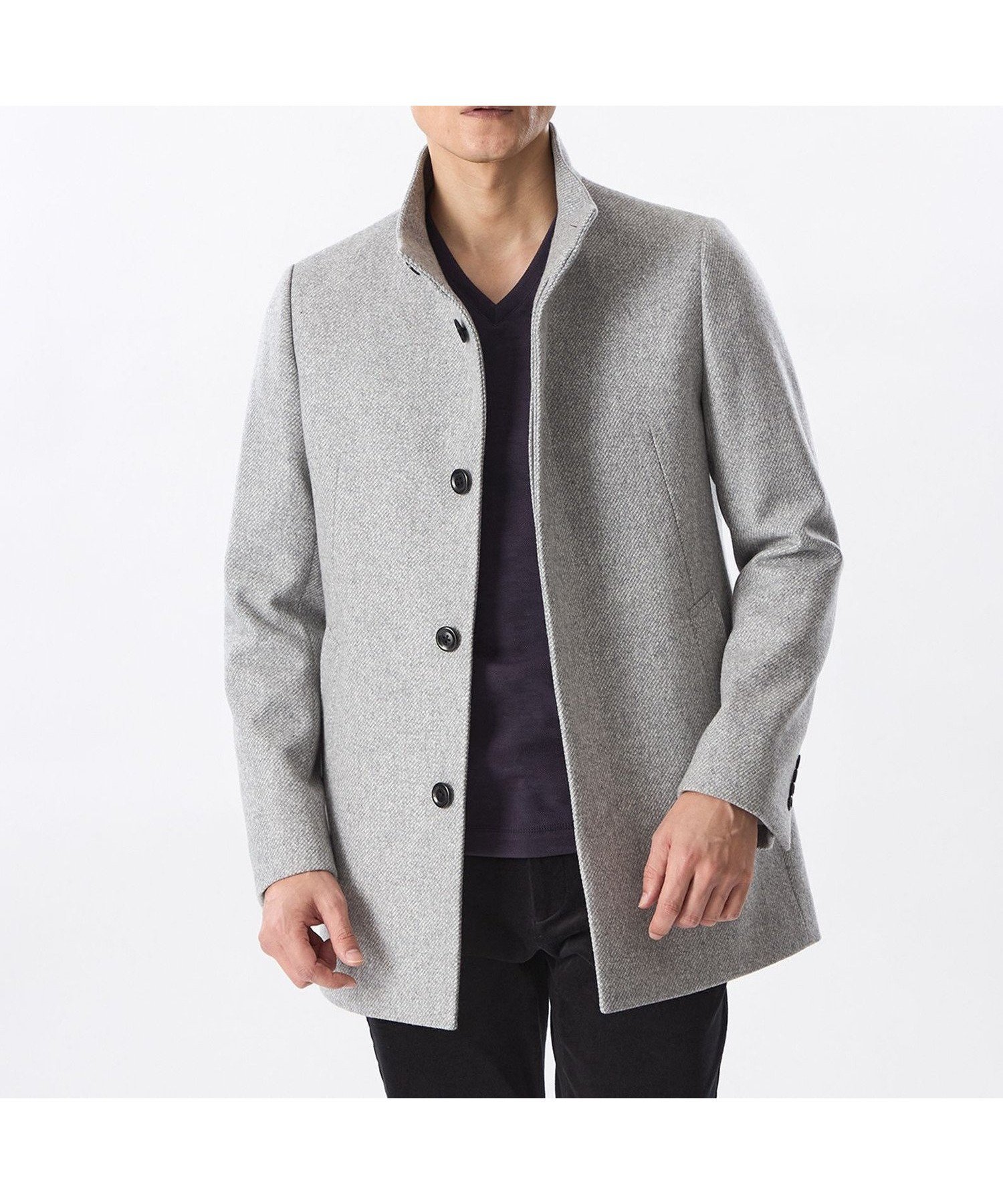 【エポカ/EPOCA / MEN】のツイルスタンドカラーミドルコート インテリア・キッズ・メンズ・レディースファッション・服の通販 founy(ファニー) ファッション Fashion メンズファッション Fashion for Men シンプル Simple, Minimal ジャケット Jacket, Outerwear スタンド Stand Collar, Upright Stand ツイル Twist, Twisted Detail ビジネス 仕事 通勤 Business / Work / Commuting A/W・秋冬 Autumn/Winter グレー1|ID: prp329100004872090 ipo3291000000036330040