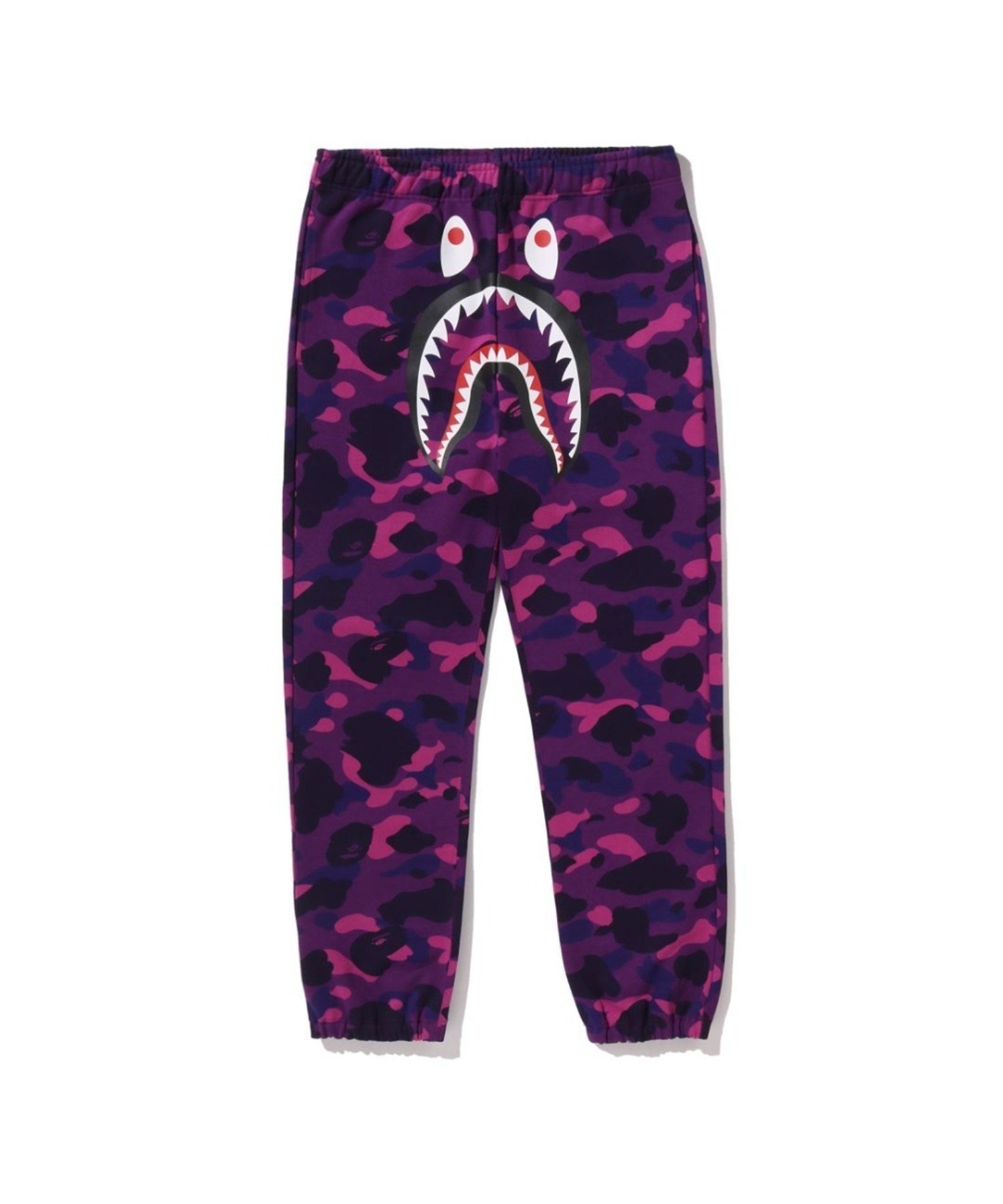 【アベイシングエイプ/A BATHING APE / MEN】のCOLOR CAMO SHARK SWEAT PANTS インテリア・キッズ・メンズ・レディースファッション・服の通販 founy(ファニー) 　ファッション　Fashion　メンズファッション　Fashion for Men　ボトムス　Bottoms　フィット　Fit, Slim Fit　フロント　Front, Front Design　プリント　Print, Printed Pattern　モチーフ　Motif, Design Theme　PURPLE|ID: prp329100004872111 ipo3291000000036330710