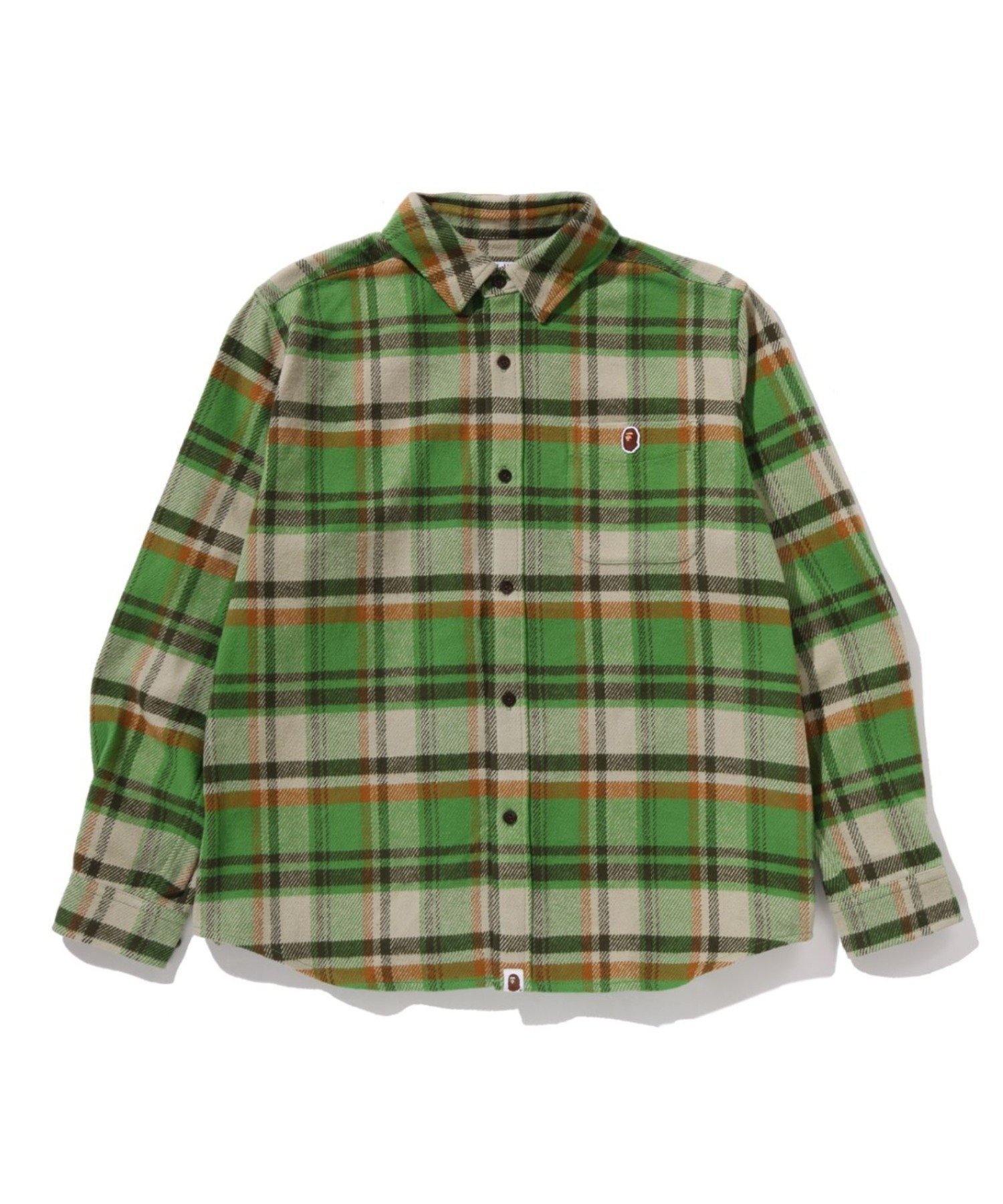 【アベイシングエイプ/A BATHING APE / MEN】のBAPE CHECK SHIRT インテリア・キッズ・メンズ・レディースファッション・服の通販 founy(ファニー) ファッション Fashion メンズファッション Fashion for Men ワンポイント One Point, Statement Accent 人気 Popular, Best Seller GREEN|ID: prp329100004872142 ipo3291000000036331003