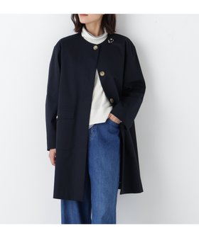 【ヒューマンウーマン/HUMAN WOMAN】のライナー付きフラップノーカラーコート 人気、トレンドファッション・服の通販 founy(ファニー) ファッション Fashion レディースファッション Fashion for Women アウター Coat / Outerwear Collection コート・ロングコート・ピーコート Long Coats, Peacoats & More おすすめ Recommended / Our Picks なめらか Smooth, Silky Texture スタンダード Standard, Basic タートル Turtleneck, Turtle Collar ドット Polka Dot, Dot Pattern パイピング Piping, Trim Design フラップ Flap, Flap Pocket フリル Frill, Ruffle ポケット Pocket, Pocket Detail ライナー Liner, Inner Layer |ID:prp329100004872152