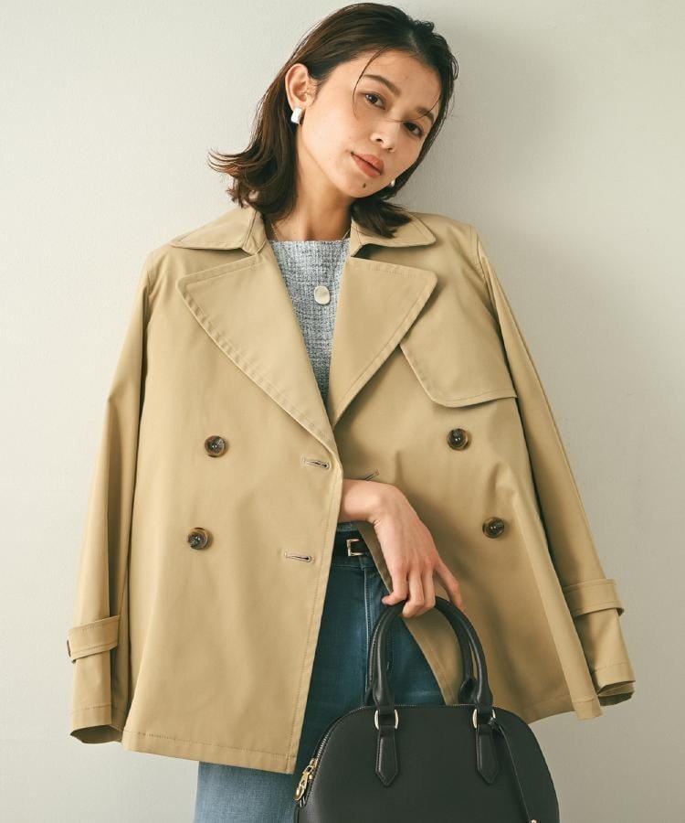 【アンタイトル/UNTITLED】の【定番人気/はっ水/洗える】タスランショートトレンチコート インテリア・キッズ・メンズ・レディースファッション・服の通販 founy(ファニー) ファッション Fashion レディースファッション Fashion for Women アウター Coat / Outerwear Collection コート・ロングコート・ピーコート Long Coats, Peacoats & More トレンチコート / 春秋の定番アウター Trench Coats 洗える Machine Washable クラシック Classic, Timeless Style 軽量 Lightweight, Ultra Light ショート Short, Short Length ストレッチ Stretch, Stretchy Fabric スマート Smart, Elegant デニム Denim, Jeans Material トレンチ Trench, Trench Coat 定番 Standard, Basic Item 人気 Popular, Best Seller フラップ Flap, Flap Pocket ポケット Pocket, Pocket Detail おすすめ Recommended / Our Picks ベージュ|ID: prp329100004872155 ipo3291000000036331427