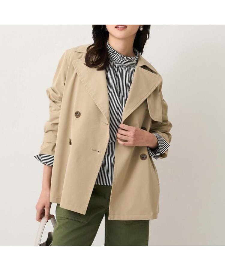 【アンタイトル/UNTITLED】の【定番人気/はっ水/洗える】タスランショートトレンチコート インテリア・キッズ・メンズ・レディースファッション・服の通販 founy(ファニー) ファッション Fashion レディースファッション Fashion for Women アウター Coat / Outerwear Collection コート・ロングコート・ピーコート Long Coats, Peacoats & More トレンチコート / 春秋の定番アウター Trench Coats 洗える Machine Washable クラシック Classic, Timeless Style 軽量 Lightweight, Ultra Light ショート Short, Short Length ストレッチ Stretch, Stretchy Fabric スマート Smart, Elegant デニム Denim, Jeans Material トレンチ Trench, Trench Coat 定番 Standard, Basic Item 人気 Popular, Best Seller フラップ Flap, Flap Pocket ポケット Pocket, Pocket Detail おすすめ Recommended / Our Picks ベージュ|ID: prp329100004872155 ipo3291000000036331436