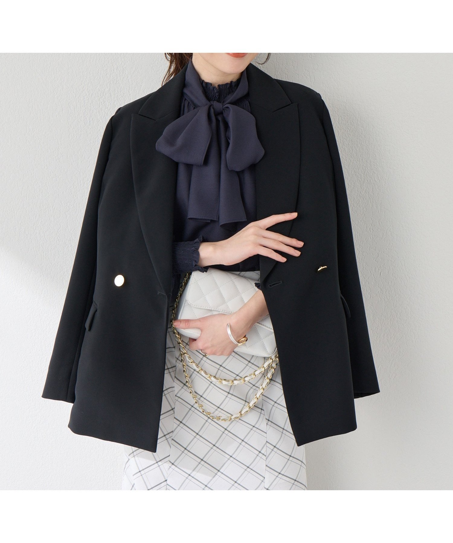 【ラブティックボンボン/La boutique BonBon】の【復刻・オケージョン対応】メタル釦ダブルジャケット2 インテリア・キッズ・メンズ・レディースファッション・服の通販 founy(ファニー) 　ファッション　Fashion　レディースファッション　Fashion for Women　アウター　Coat / Outerwear Collection　レディースジャケット・軽アウター　Jackets　オケージョン　Occasion Wear　くるぶし　Ankle-Length　コンパクト　Compact, Small Size　ジャケット　Jacket, Outerwear　ストライプ　Stripe, Striped Pattern　ダブル　Double, Double-Breasted　デニム　Denim, Jeans Material　トレンド　Trend, Trending Now　人気　Popular, Best Seller　マニッシュ　Mannish, Boyish　ミドル　Middle Length, Mid Height　メタル　Metal, Metal Parts　冬　Winter / This Winter　おすすめ　Recommended / Our Picks　セレモニー　Ceremony　入学式　Entrance Ceremony　卒業式　Graduation Ceremony　結婚式　Wedding　披露宴　Wedding Reception　ブラック|ID: prp329100004872165 ipo3291000000036331765