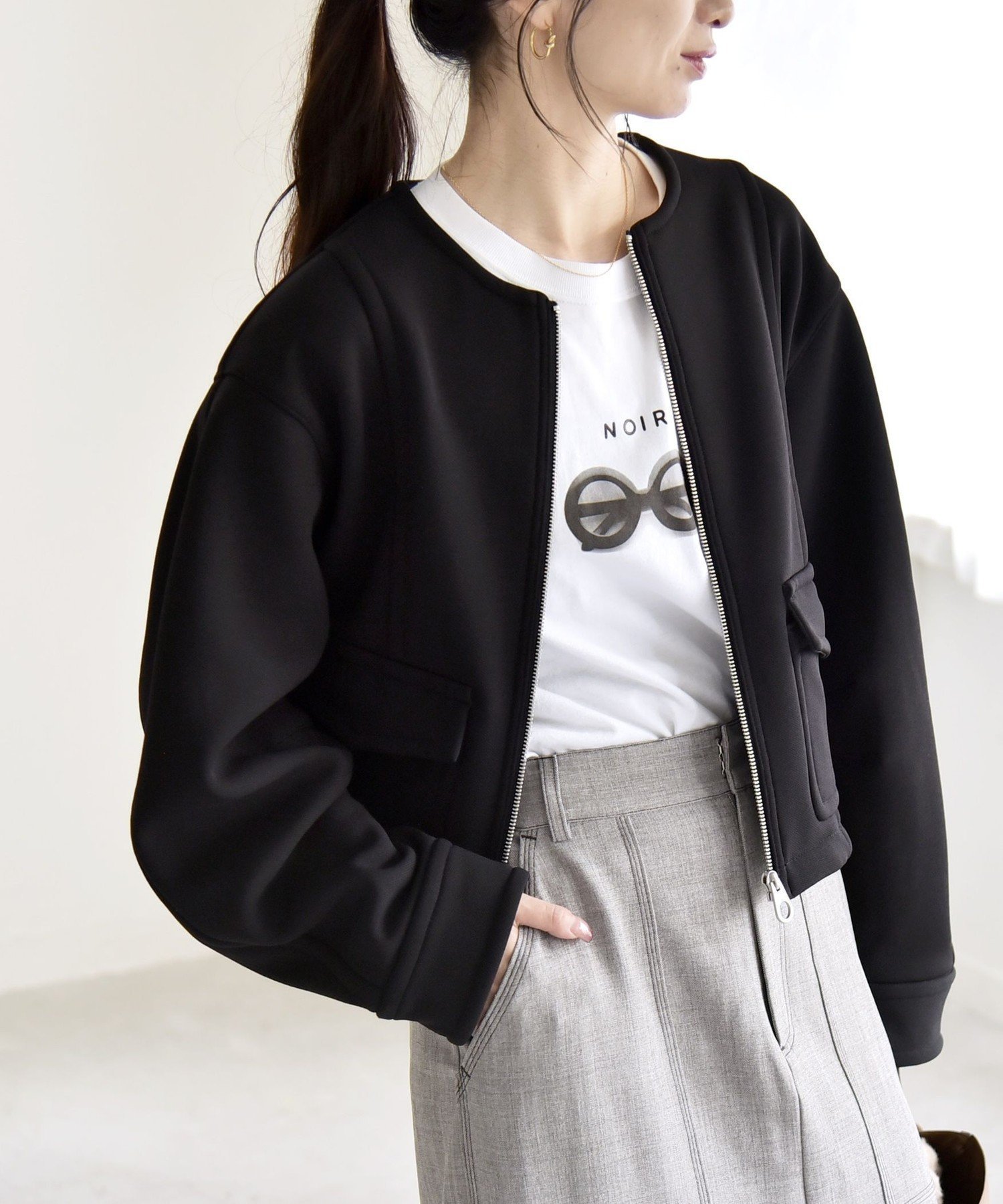 【シップス フォー ウィメン/SHIPS】のquaranciel 洗濯機可能 ダンボール 裏起毛 ノーカラー コクーン ショート ブルゾン 人気、トレンドファッション・服の通販 founy(ファニー) 　ファッション　Fashion　レディースファッション　Fashion for Women　アウター　Coat / Outerwear Collection　ブルゾンジャケット・スポーティアウター　Blouson Jackets　洗える　Machine Washable　コクーン　Cocoon, Cocoon Silhouette　コンパクト　Compact, Small Size　ショート　Short, Short Length　バランス　Balance, Style Balance　フラップ　Flap, Flap Pocket　フロント　Front, Front Design　ブルゾン　Blouson, Bomber Jacket　ボトム　Bottoms, Lower Wear　ポケット　Pocket, Pocket Detail　ワイド　Wide, Wide Fit　おすすめ　Recommended / Our Picks　2025年　2025　2025-2026秋冬・A/W　Autumn/Winter 2025–26 AW25–26　 other-1|ID: prp329100004872169 ipo3291000000036331870