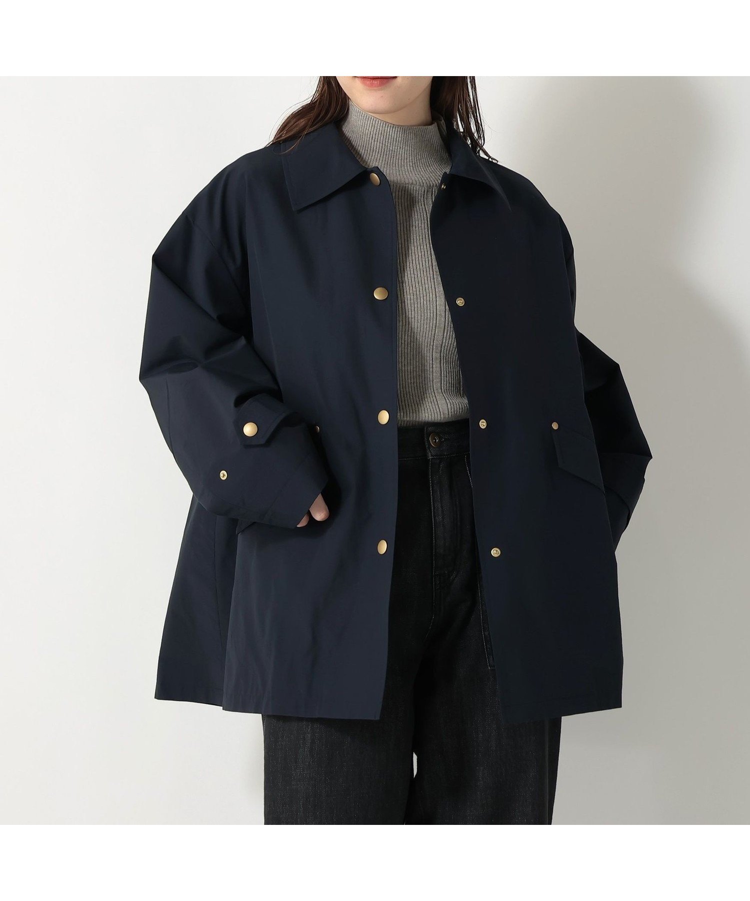 【アフタヌーンティー リビング/Afternoon Tea LIVING】の防花粉ミドルコート インテリア・キッズ・メンズ・レディースファッション・服の通販 founy(ファニー) ファッション Fashion レディースファッション Fashion for Women アウター Coat / Outerwear Collection コート・ロングコート・ピーコート Long Coats, Peacoats & More シンプル Simple, Minimal ミドル Middle Length, Mid Height メタル Metal, Metal Parts エレガント 上品 Elegant ネイビー|ID: prp329100004872175 ipo3291000000036332121