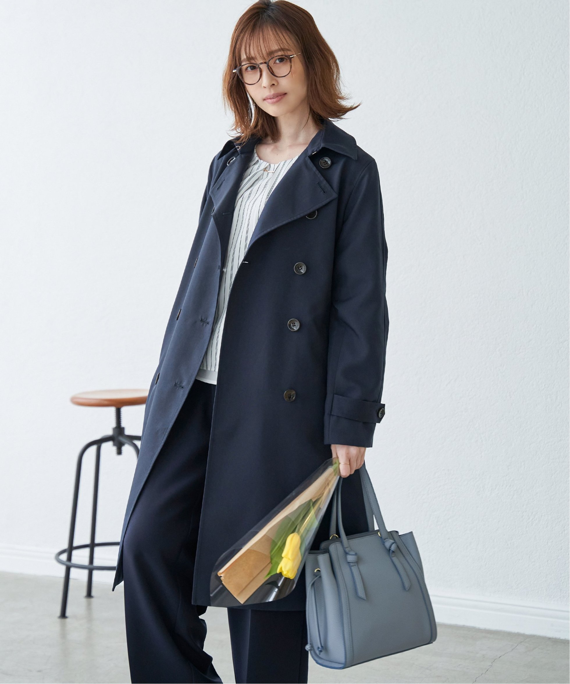 【イッカ/ikka】の撥水ロングトレンチコート インテリア・キッズ・メンズ・レディースファッション・服の通販 founy(ファニー) ファッション Fashion レディースファッション Fashion for Women アウター Coat / Outerwear Collection コート・ロングコート・ピーコート Long Coats, Peacoats & More トレンチコート / 春秋の定番アウター Trench Coats ツイル Twist, Twisted Detail フォーマル Formal, Dressy ロング Long, Long-Length エレガント 上品 Elegant ビジネス 仕事 通勤 Business / Work / Commuting ネイビー|ID: prp329100004872182 ipo3291000000036332418