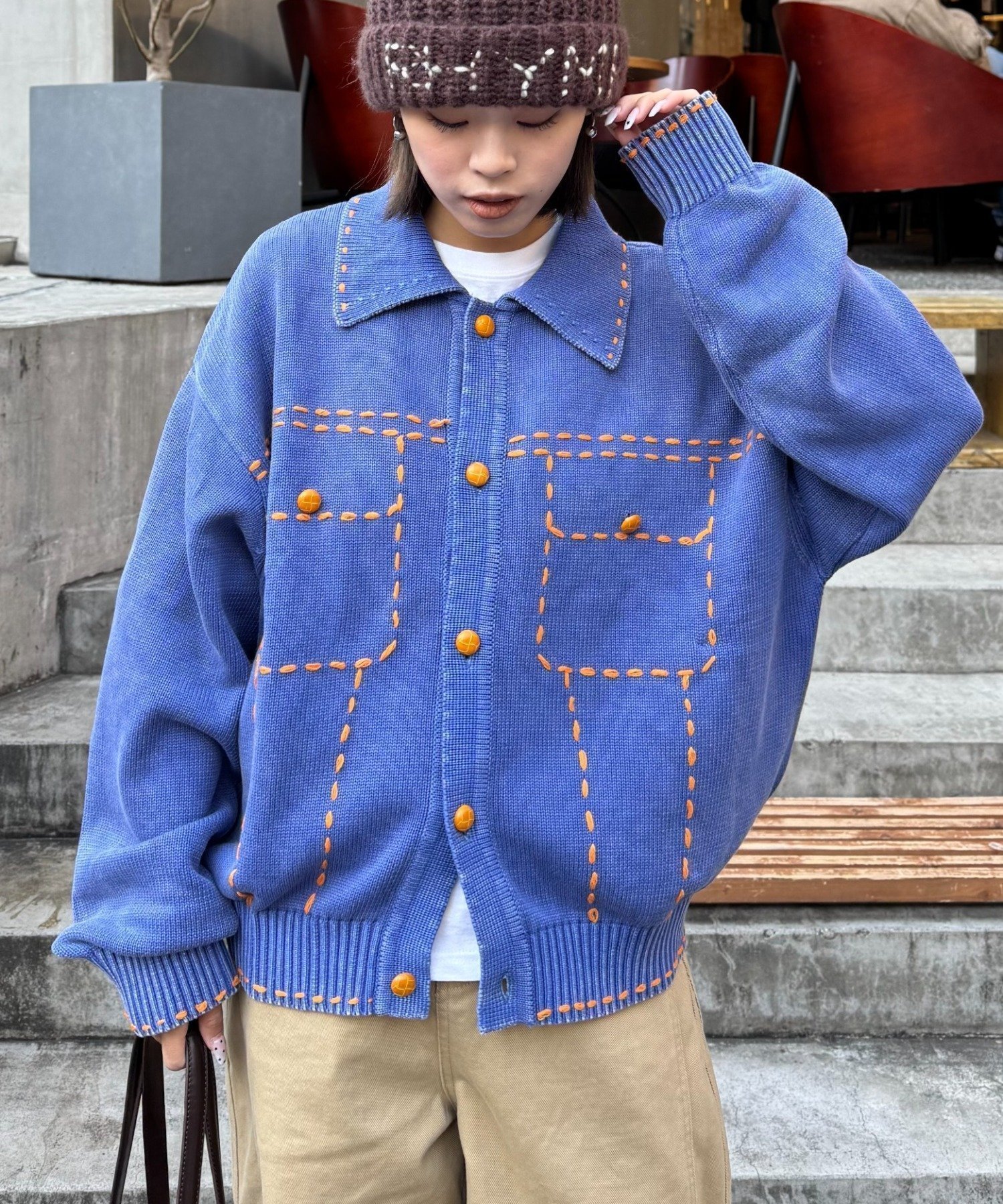 【チャオパニックティピー/CIAOPANIC TYPY】の【SOUNDS GOOOOD】製品染めニットジャケット インテリア・キッズ・メンズ・レディースファッション・服の通販 founy(ファニー) ファッション Fashion レディースファッション Fashion for Women アウター Coat / Outerwear Collection レディースジャケット・軽アウター Jackets アクセサリー Fashion Accessories カーディガン Cardigan, Knitwear ジャケット Jacket, Outerwear タンク Tank Top, Sleeveless Top デニム Denim, Jeans Material フロント Front, Front Design ミックス Mix, Mixed Style リラックス Relax, Relaxed Fit おすすめ Recommended / Our Picks エレガント 上品 Elegant ブルー|ID: prp329100004872196 ipo3291000000036332890