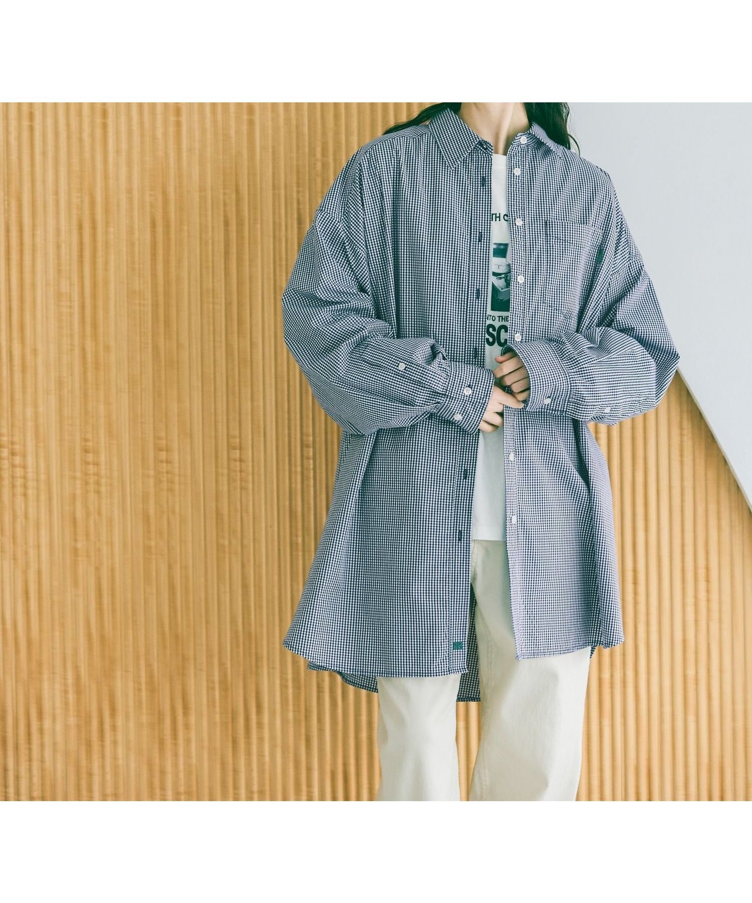 【ニコアンド/niko and】のケアイージーBOYSライクシャツ 人気、トレンドファッション・服の通販 founy(ファニー) 　ファッション　Fashion　レディースファッション　Fashion for Women　トップス・カットソー　Cut & Sew Tops　シャツ・ブラウス・オフィスカジュアル　Elegant Blouses & Button-Ups　おすすめ　Recommended / Our Picks　インナー　Innerwear　ギンガム　Gingham, Gingham Fabric　スウェット / スエット　Sweatshirt, Sweatwear　チェック　Check, Plaid, Tartan　ハイネック　High Neck, Mock Neck　ビッグ　Big, Oversized　ベーシック　Basic, Essential　ワンポイント　One Point, Statement Accent　定番　Standard, Basic Item　春　Spring　無地　Plain, Solid Color　 other-1|ID: prp329100004872206 ipo3291000000036333172