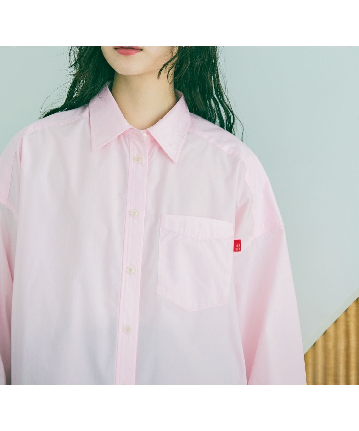 【ニコアンド/niko and】のケアイージーBOYSライクシャツ インテリア・キッズ・メンズ・レディースファッション・服の通販 founy(ファニー) 　ファッション　Fashion　レディースファッション　Fashion for Women　トップス・カットソー　Cut & Sew Tops　シャツ・ブラウス・オフィスカジュアル　Elegant Blouses & Button-Ups　おすすめ　Recommended / Our Picks　インナー　Innerwear　ギンガム　Gingham, Gingham Fabric　スウェット / スエット　Sweatshirt, Sweatwear　チェック　Check, Plaid, Tartan　ハイネック　High Neck, Mock Neck　ビッグ　Big, Oversized　ベーシック　Basic, Essential　ワンポイント　One Point, Statement Accent　定番　Standard, Basic Item　春　Spring　無地　Plain, Solid Color　ピンク|ID: prp329100004872206 ipo3291000000036333177