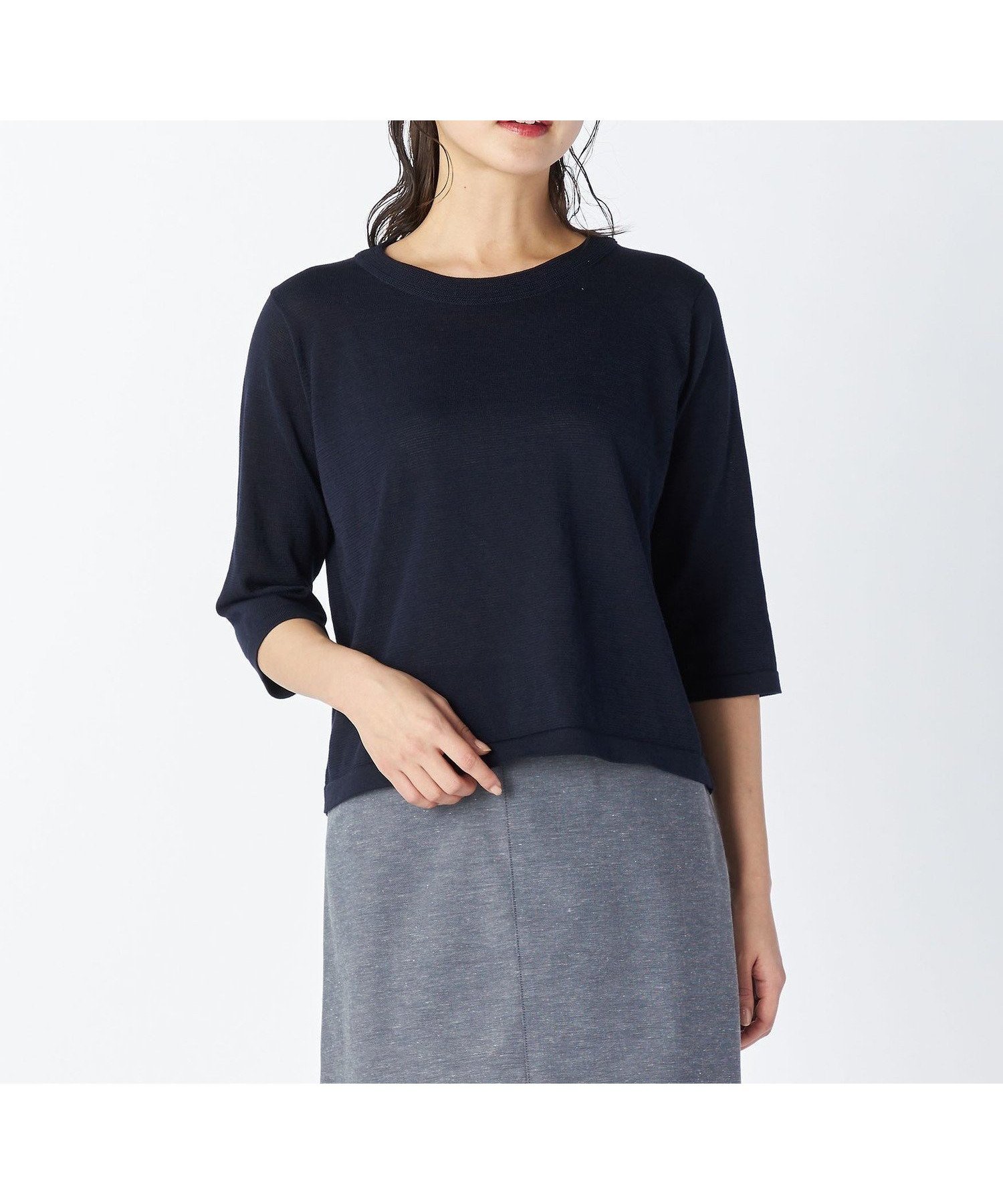 【キース/KEITH】のスプリングハイゲージニット インテリア・キッズ・メンズ・レディースファッション・服の通販 founy(ファニー) 　ファッション　Fashion　レディースファッション　Fashion for Women　トップス・カットソー　Cut & Sew Tops　ニット　Knit Tops & Sweaters　おすすめ　Recommended / Our Picks　なめらか　Smooth, Silky Texture　インナー　Innerwear　カットソー　Cut and Sewn Top　ジャケット　Jacket, Outerwear　ロング　Long, Long-Length　ネイビー|ID: prp329100004872214 ipo3291000000036333485