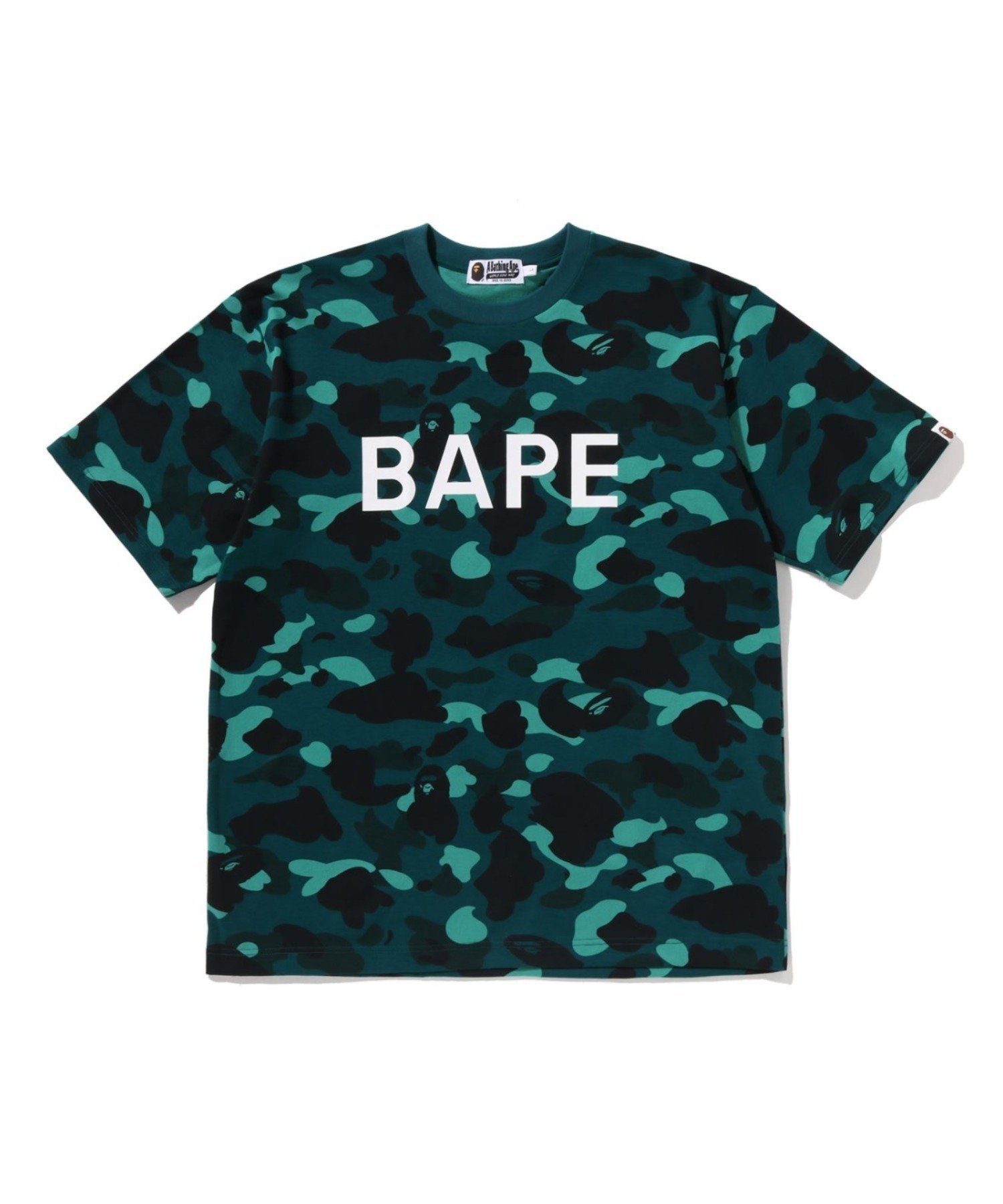 【ア ベイシング エイプ/A BATHING APE】のCOLOR CAMO BAPE RELAXED FIT TEE インテリア・キッズ・メンズ・レディースファッション・服の通販 founy(ファニー) 　ファッション　Fashion　レディースファッション　Fashion for Women　ショート　Short, Short Length　スリーブ　Sleeve, Long Sleeve / Short Sleeve　フロント　Front, Front Design　プリント　Print, Printed Pattern　GREEN|ID: prp329100004872218 ipo3291000000036333586