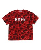 【ア ベイシング エイプ/A BATHING APE】のCOLOR CAMO BAPE RELAXED FIT TEE 人気、トレンドファッション・服の通販 founy(ファニー) ファッション Fashion レディースファッション Fashion for Women ショート Short, Short Length スリーブ Sleeve, Long Sleeve / Short Sleeve フロント Front, Front Design プリント Print, Printed Pattern thumbnail RED|ID: prp329100004872218 ipo3291000000036333589