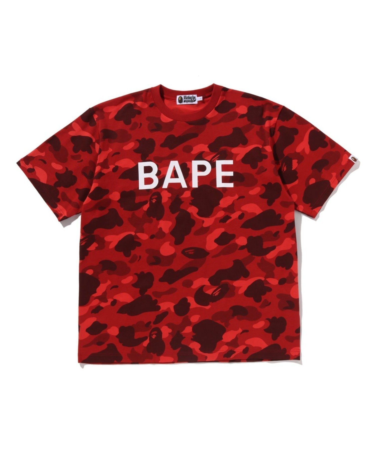 【ア ベイシング エイプ/A BATHING APE】のCOLOR CAMO BAPE RELAXED FIT TEE インテリア・キッズ・メンズ・レディースファッション・服の通販 founy(ファニー) 　ファッション　Fashion　レディースファッション　Fashion for Women　ショート　Short, Short Length　スリーブ　Sleeve, Long Sleeve / Short Sleeve　フロント　Front, Front Design　プリント　Print, Printed Pattern　RED|ID: prp329100004872218 ipo3291000000036333589