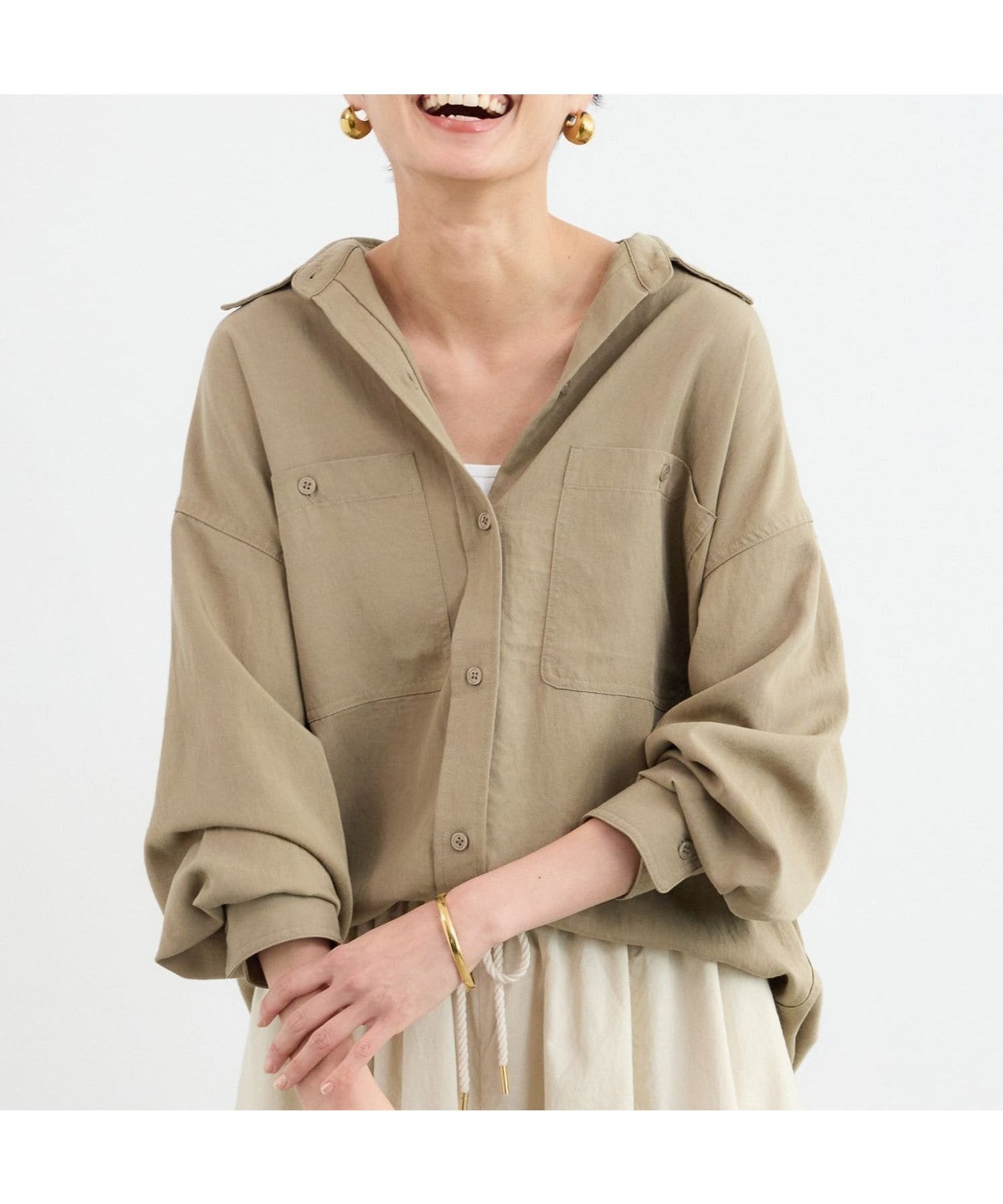 【バンヤードストーム/BARNYARDSTORM】のWポケットツイルシャツ インテリア・キッズ・メンズ・レディースファッション・服の通販 founy(ファニー) ファッション Fashion レディースファッション Fashion for Women トップス・カットソー Cut & Sew Tops シャツ・ブラウス・オフィスカジュアル Elegant Blouses & Button-Ups おすすめ Recommended / Our Picks とろみ Fluid, Flowy Fabric サンダル Sandals, Summer Shoes シルク Silk, 100% Silk デニム Denim, Jeans Material フェミニン Feminine, Girly ポケット Pocket, Pocket Detail リネン Linen, Linen Fabric 羽織 Haori, Light Jacket カーキ|ID: prp329100004872220 ipo3291000000036333637