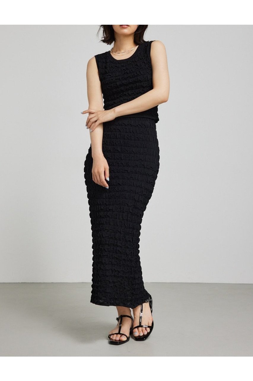 【リエンダ/rienda】の【WEB限定】ポップコーンニットジャストウエストスカート インテリア・キッズ・メンズ・レディースファッション・服の通販 founy(ファニー) ファッション Fashion レディースファッション Fashion for Women スカート Skirts おすすめ Recommended / Our Picks クール Cool, Chic ストレッチ Stretch, Stretchy Fabric セットアップ Set-Up, Coordinated Outfit タイトスカート Pencil Skirt, Tight Skirt リラックス Relax, Relaxed Fit 夏 Summer BLK|ID: prp329100004872226 ipo3291000000036333711