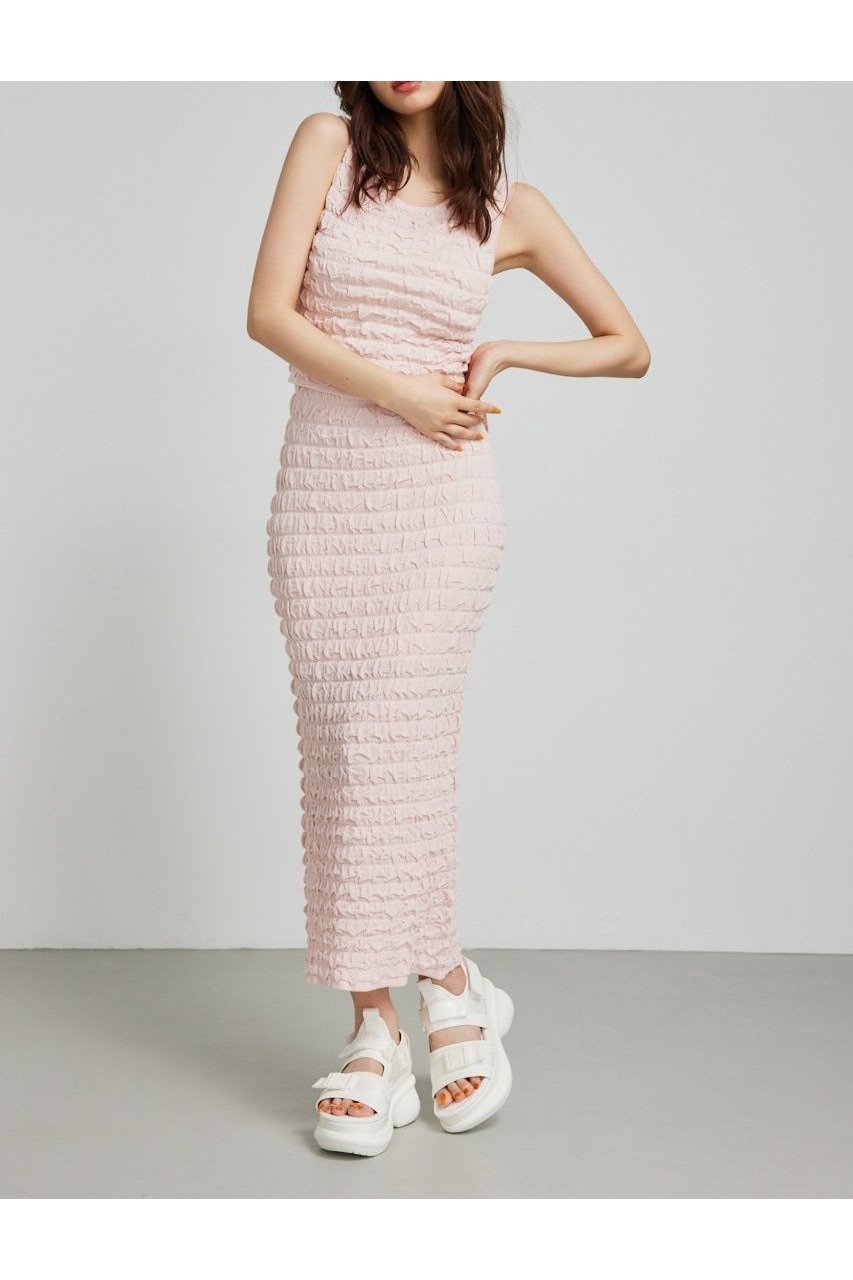 【リエンダ/rienda】の【WEB限定】ポップコーンニットジャストウエストスカート インテリア・キッズ・メンズ・レディースファッション・服の通販 founy(ファニー) ファッション Fashion レディースファッション Fashion for Women スカート Skirts おすすめ Recommended / Our Picks クール Cool, Chic ストレッチ Stretch, Stretchy Fabric セットアップ Set-Up, Coordinated Outfit タイトスカート Pencil Skirt, Tight Skirt リラックス Relax, Relaxed Fit 夏 Summer PNK|ID: prp329100004872226 ipo3291000000036333713