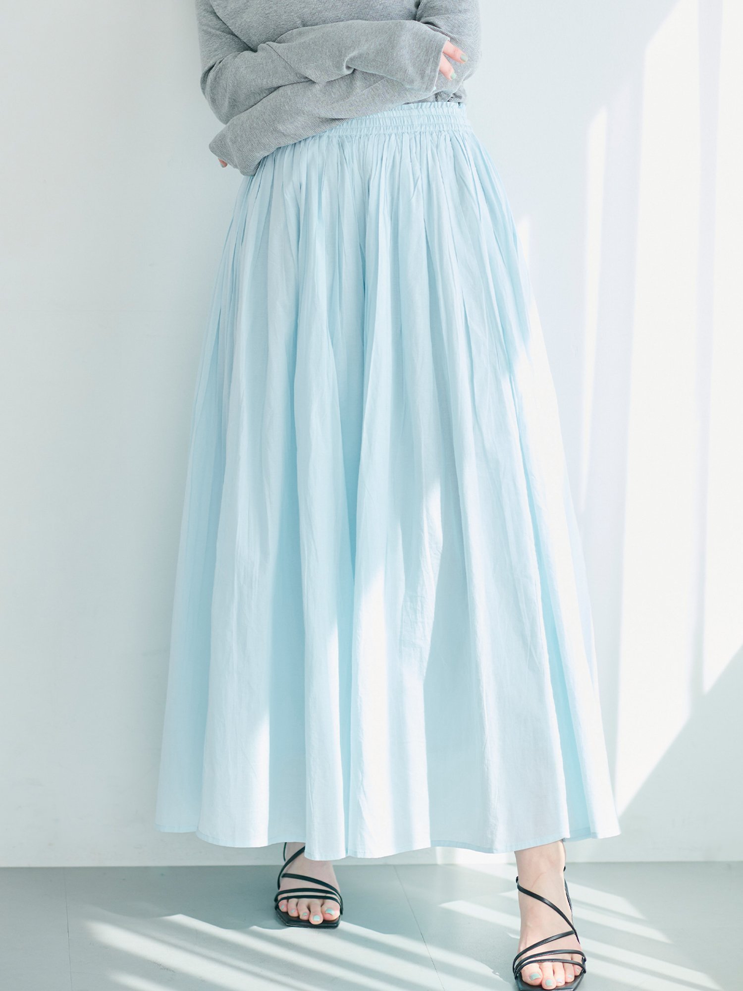 【コカ/COCA】のコットンボイルフレアスカート インテリア・キッズ・メンズ・レディースファッション・服の通販 founy(ファニー) ファッション Fashion レディースファッション Fashion for Women スカート Skirts Aライン・フレアスカート A-Line & Flared Skirts Lt.blue|ID: prp329100004872227 ipo3291000000036333738