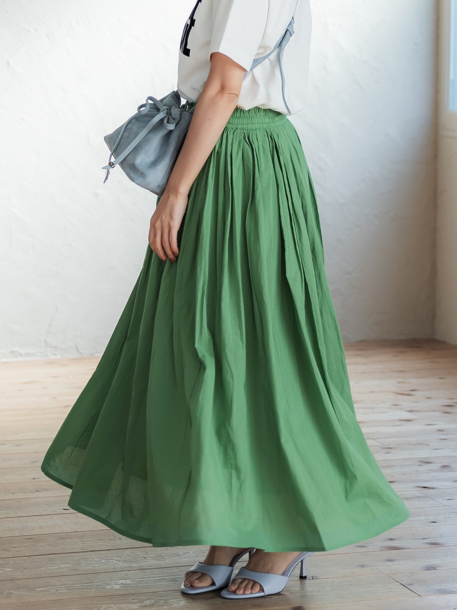 【コカ/COCA】のコットンボイルフレアスカート インテリア・キッズ・メンズ・レディースファッション・服の通販 founy(ファニー) ファッション Fashion レディースファッション Fashion for Women スカート Skirts Aライン・フレアスカート A-Line & Flared Skirts Green|ID: prp329100004872227 ipo3291000000036333746